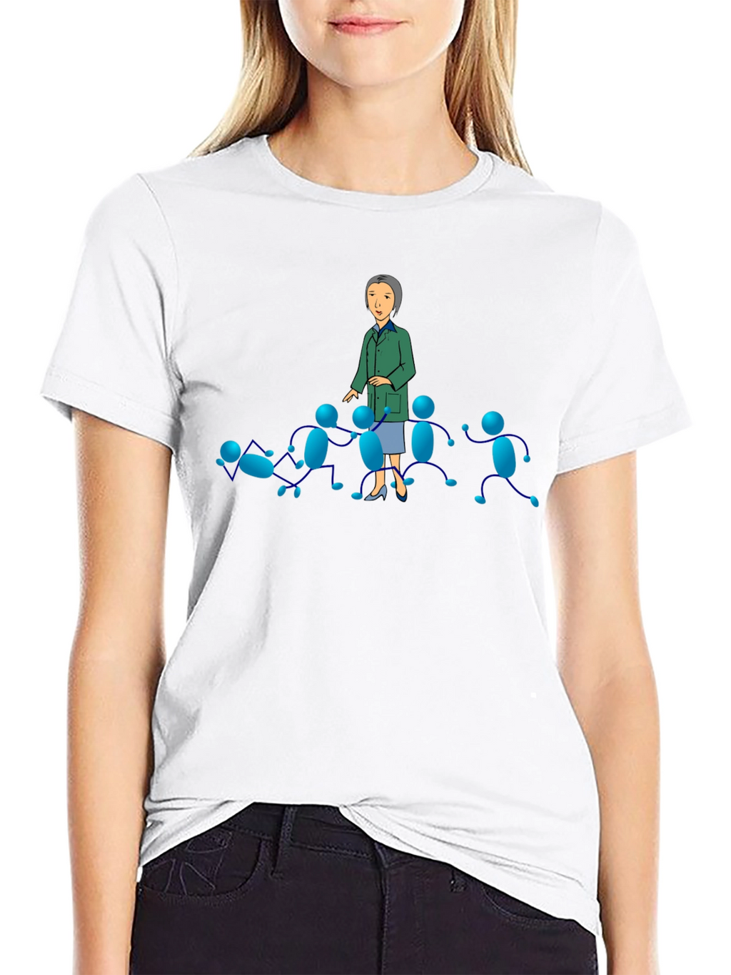Black T-Shirt with Cartoon Graphics
