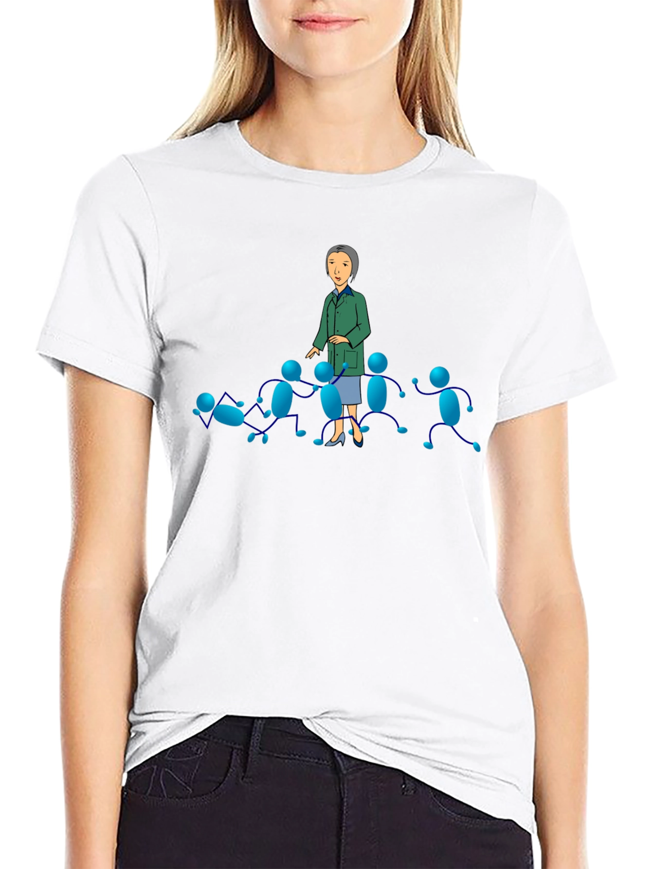 Black T-Shirt with Cartoon Graphics