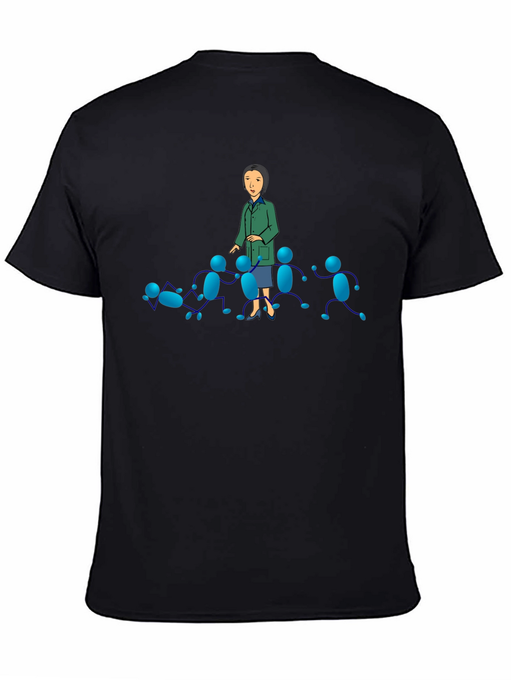 Black T-Shirt with Cartoon Graphics