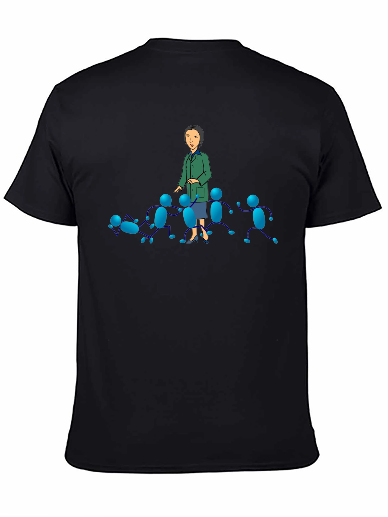 Black T-Shirt with Cartoon Graphics