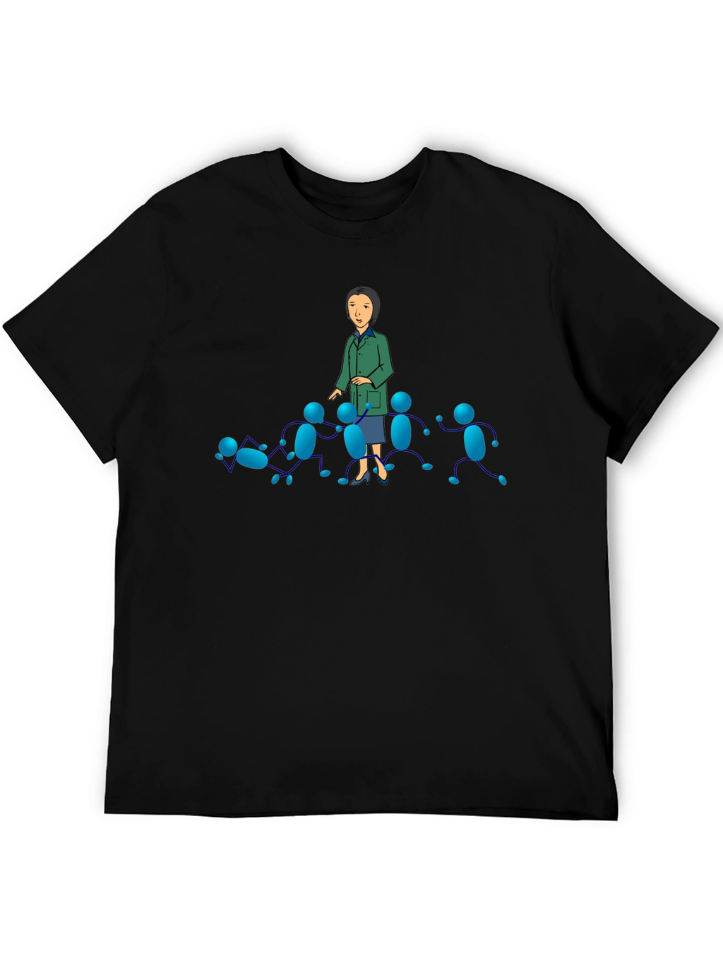 Black T-Shirt with Cartoon Graphics