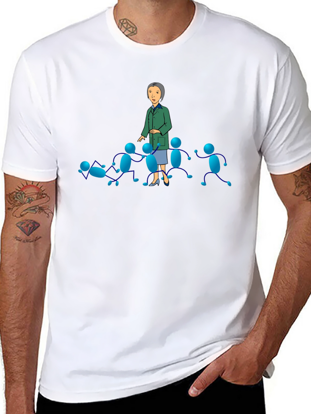Black T-Shirt with Cartoon Graphics
