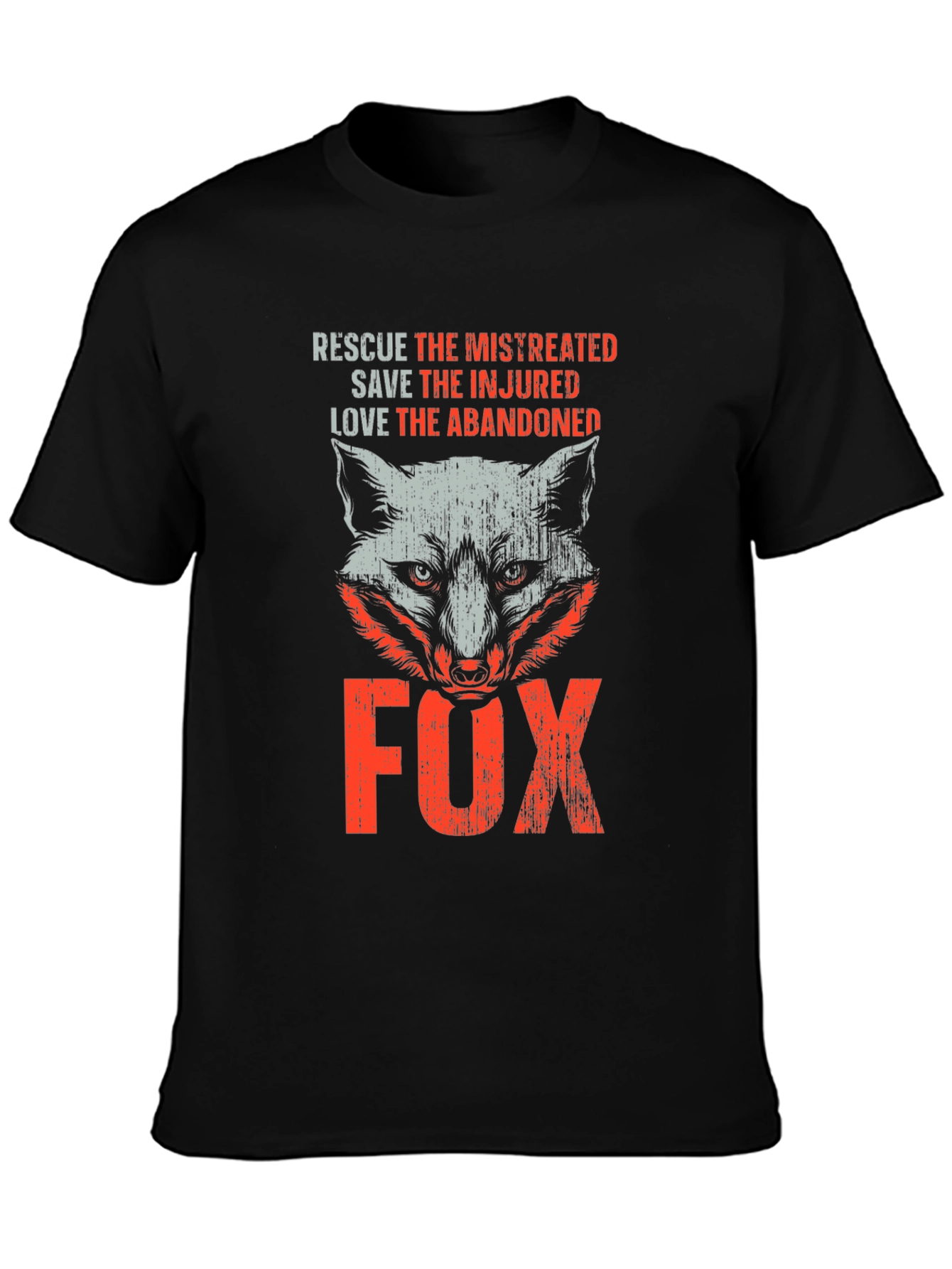 Rescue Fox Graphic T-Shirt - Animal Lover Tee