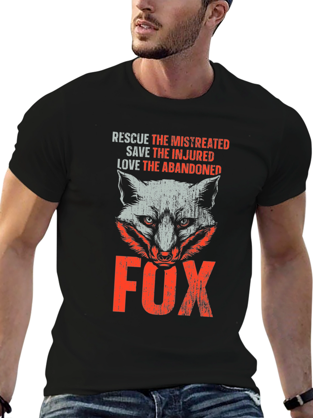 Rescue Fox Graphic T-Shirt - Animal Lover Tee