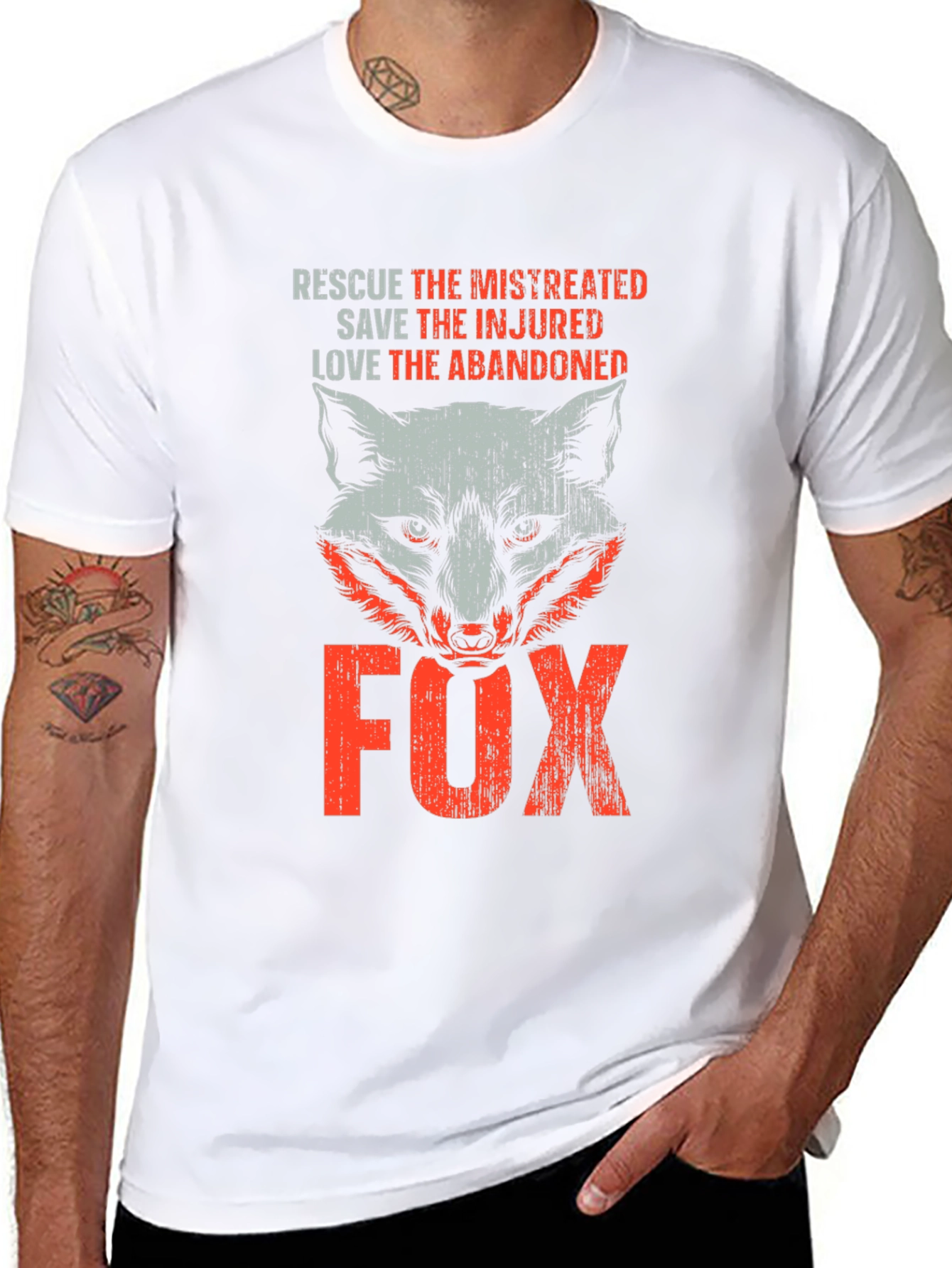 Rescue Fox Graphic T-Shirt - Animal Lover Tee