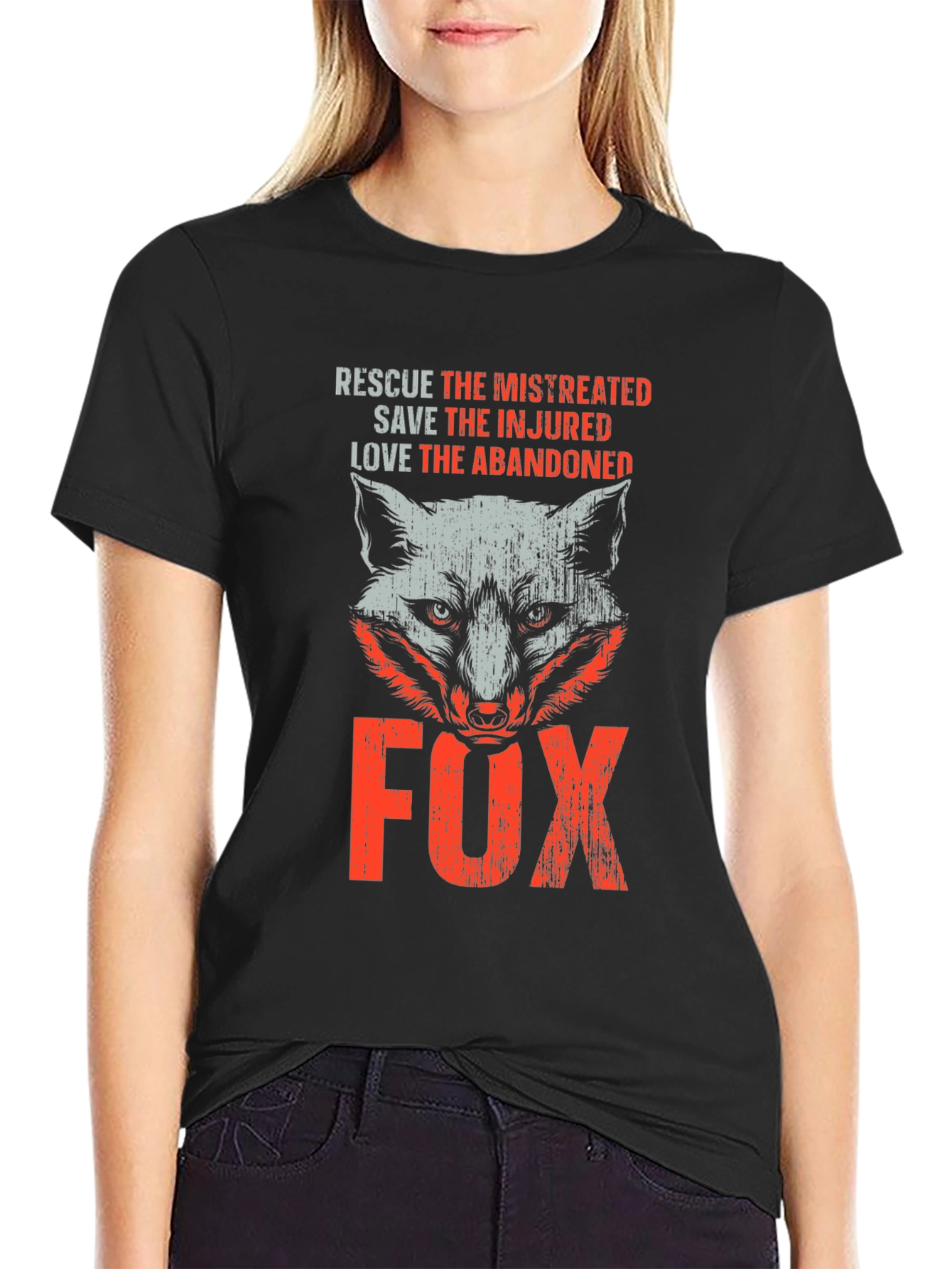 Rescue Fox Graphic T-Shirt - Animal Lover Tee