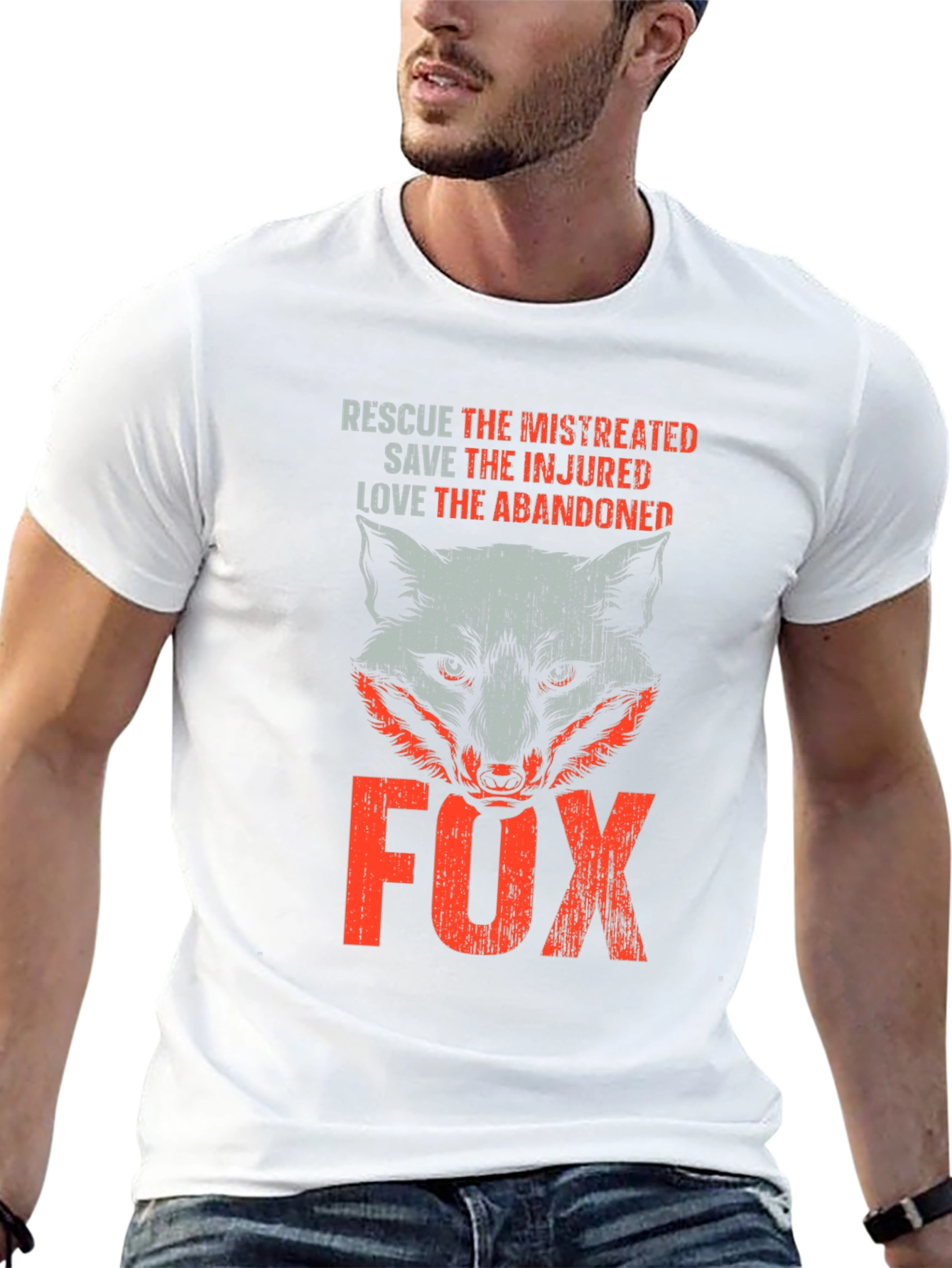 Rescue Fox Graphic T-Shirt - Animal Lover Tee