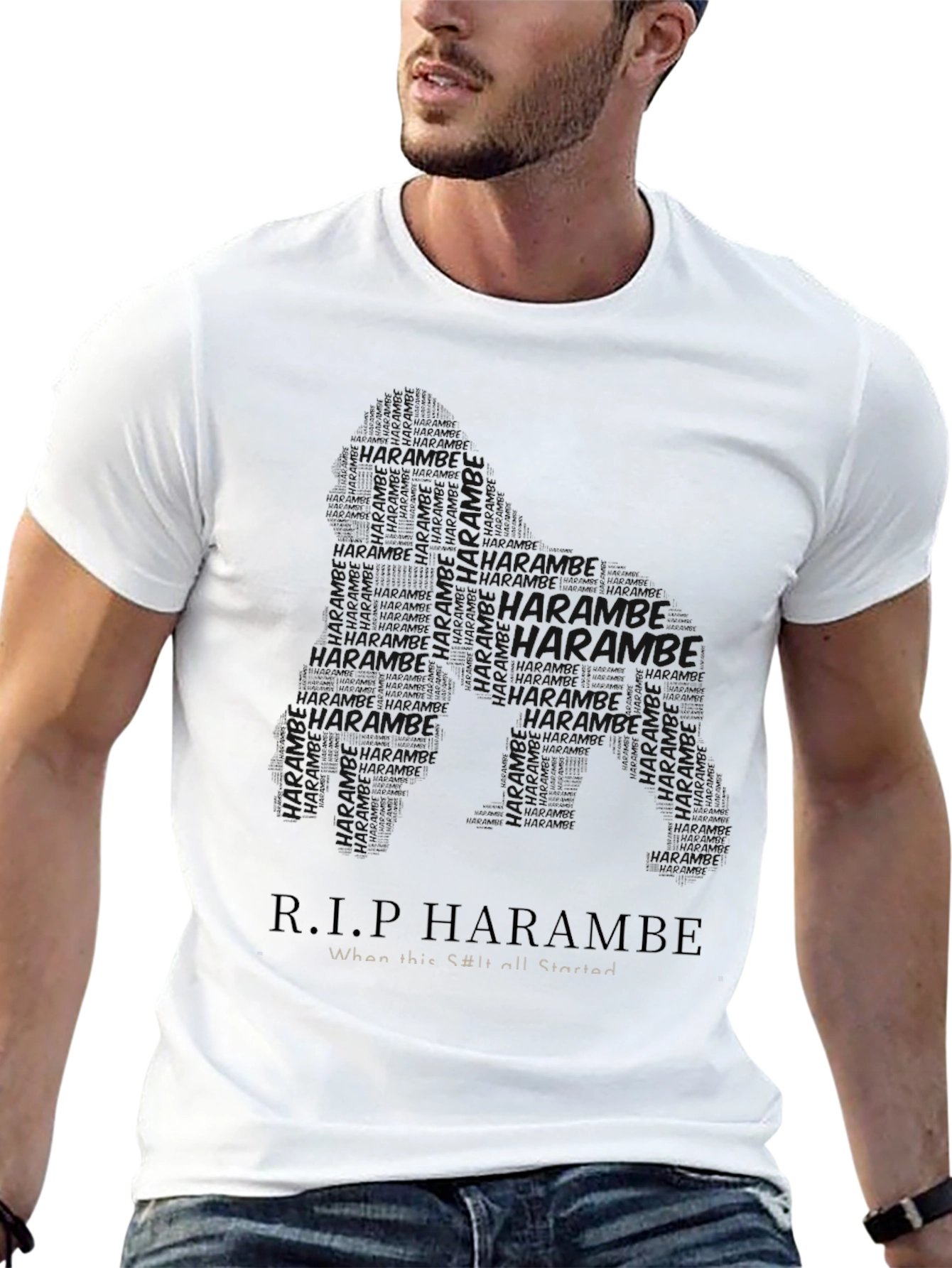R.I.P Harambe T-Shirt Classic Black Tee