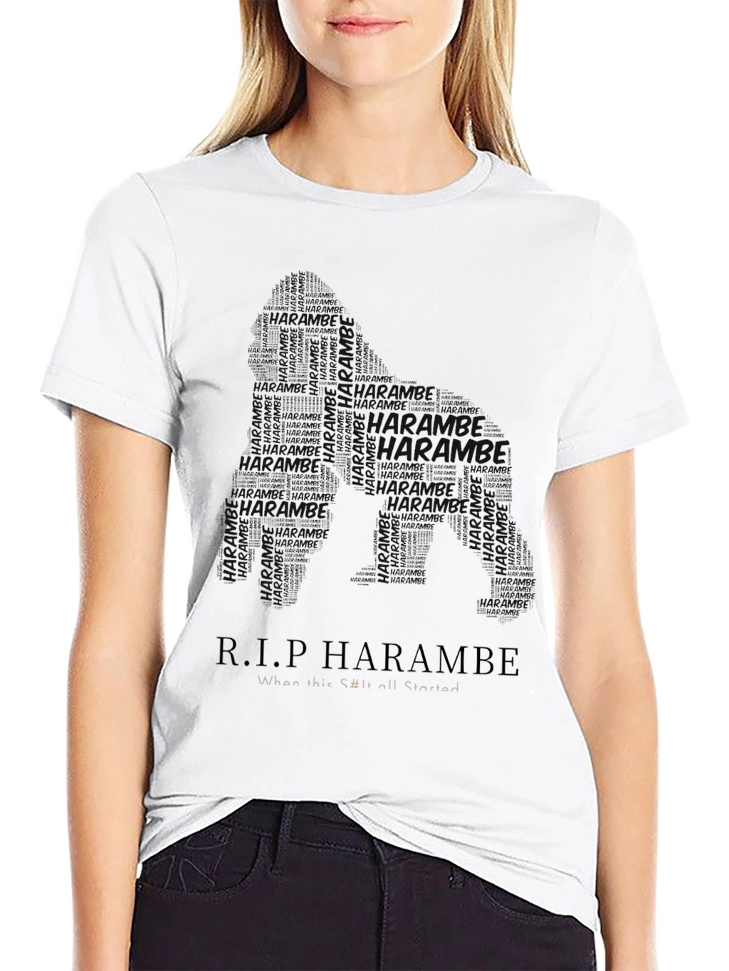 R.I.P Harambe T-Shirt Classic Black Tee