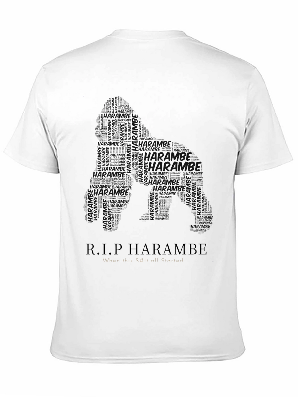 R.I.P Harambe T-Shirt Classic Black Tee