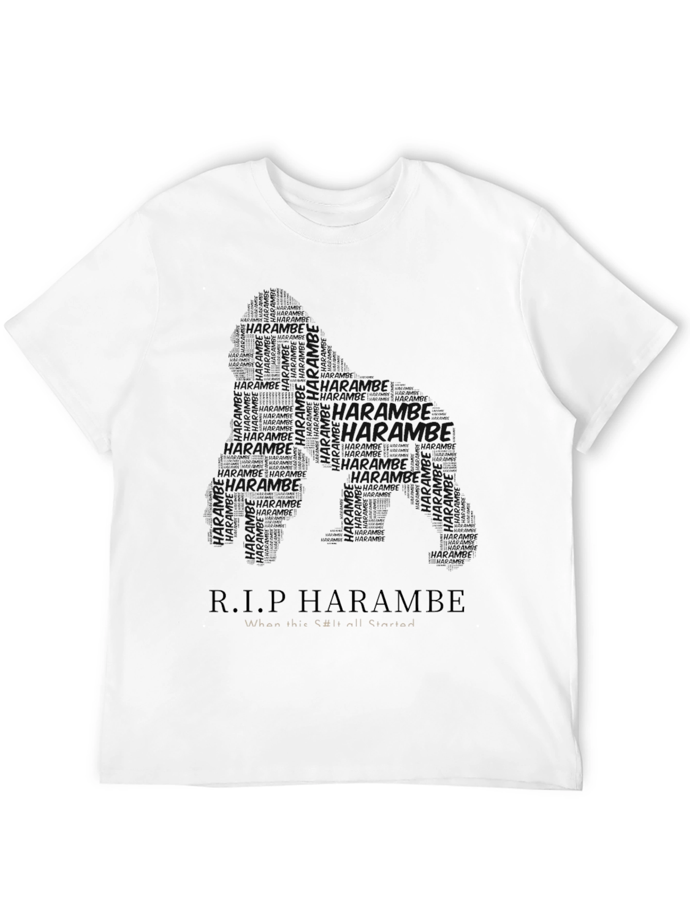 R.I.P Harambe T-Shirt Classic Black Tee