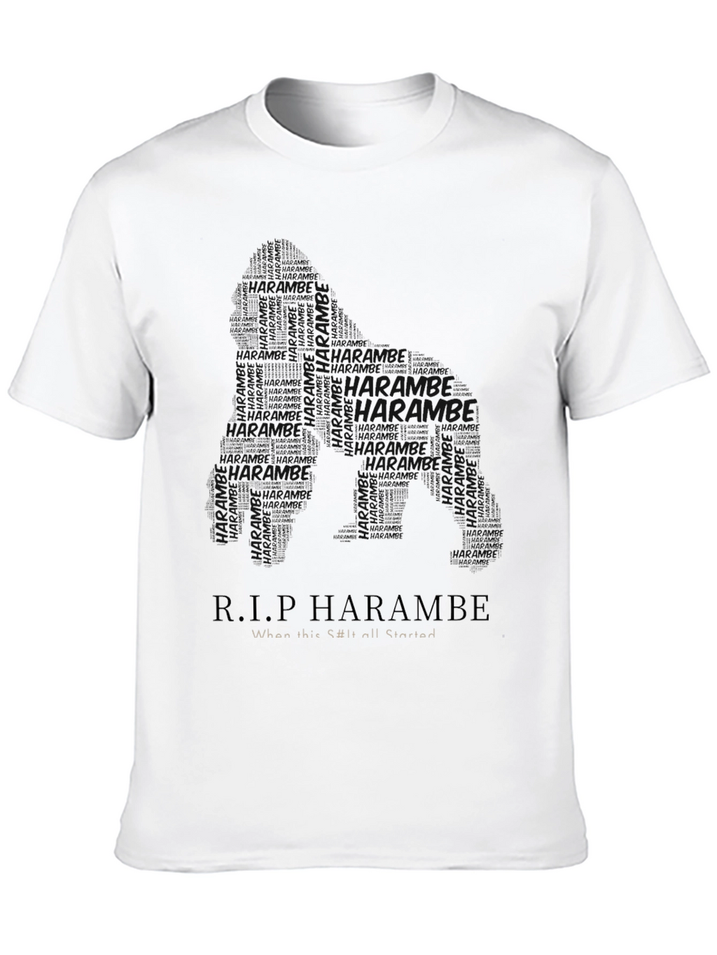R.I.P Harambe T-Shirt Classic Black Tee