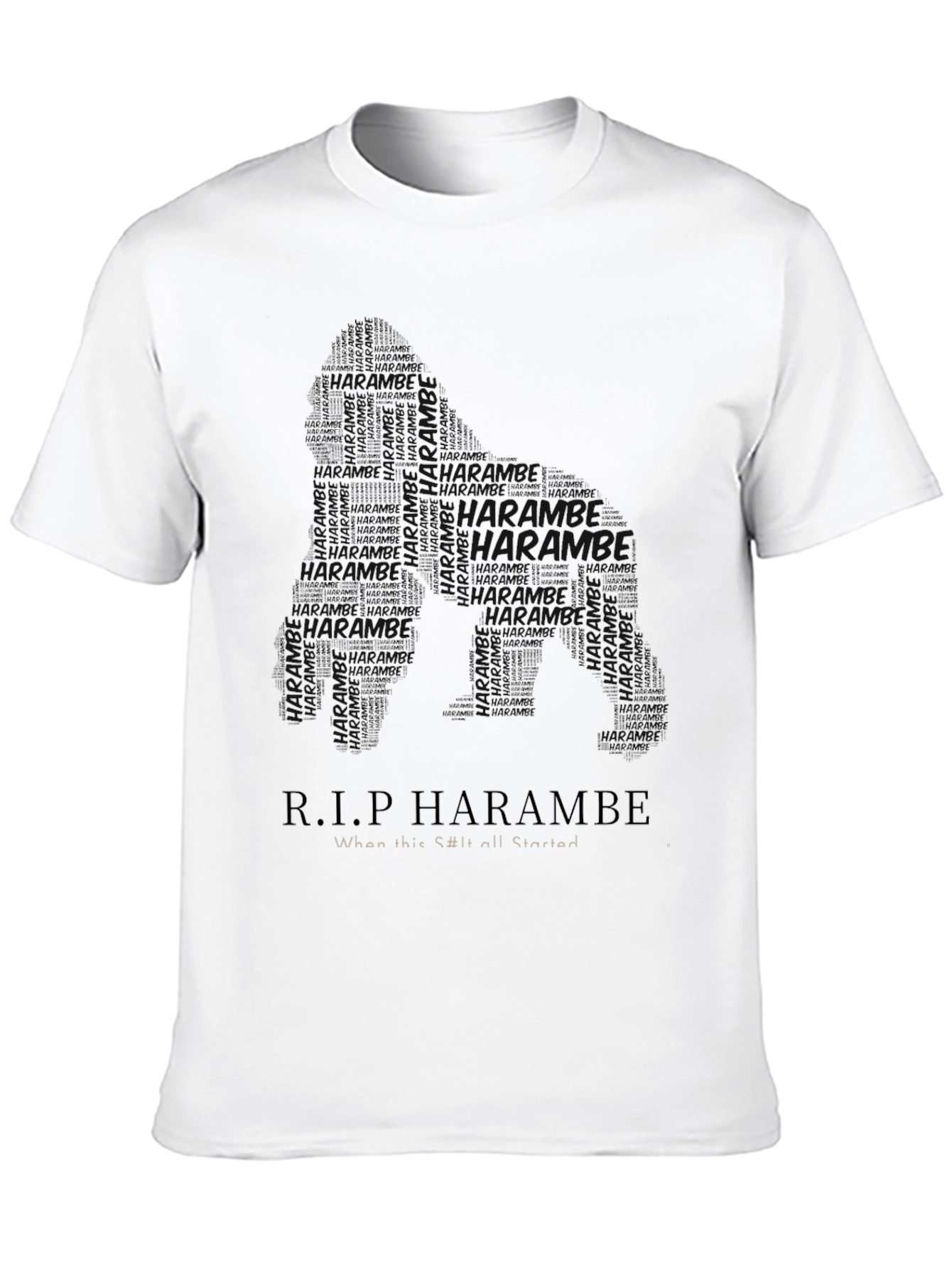R.I.P Harambe T-Shirt Classic Black Tee