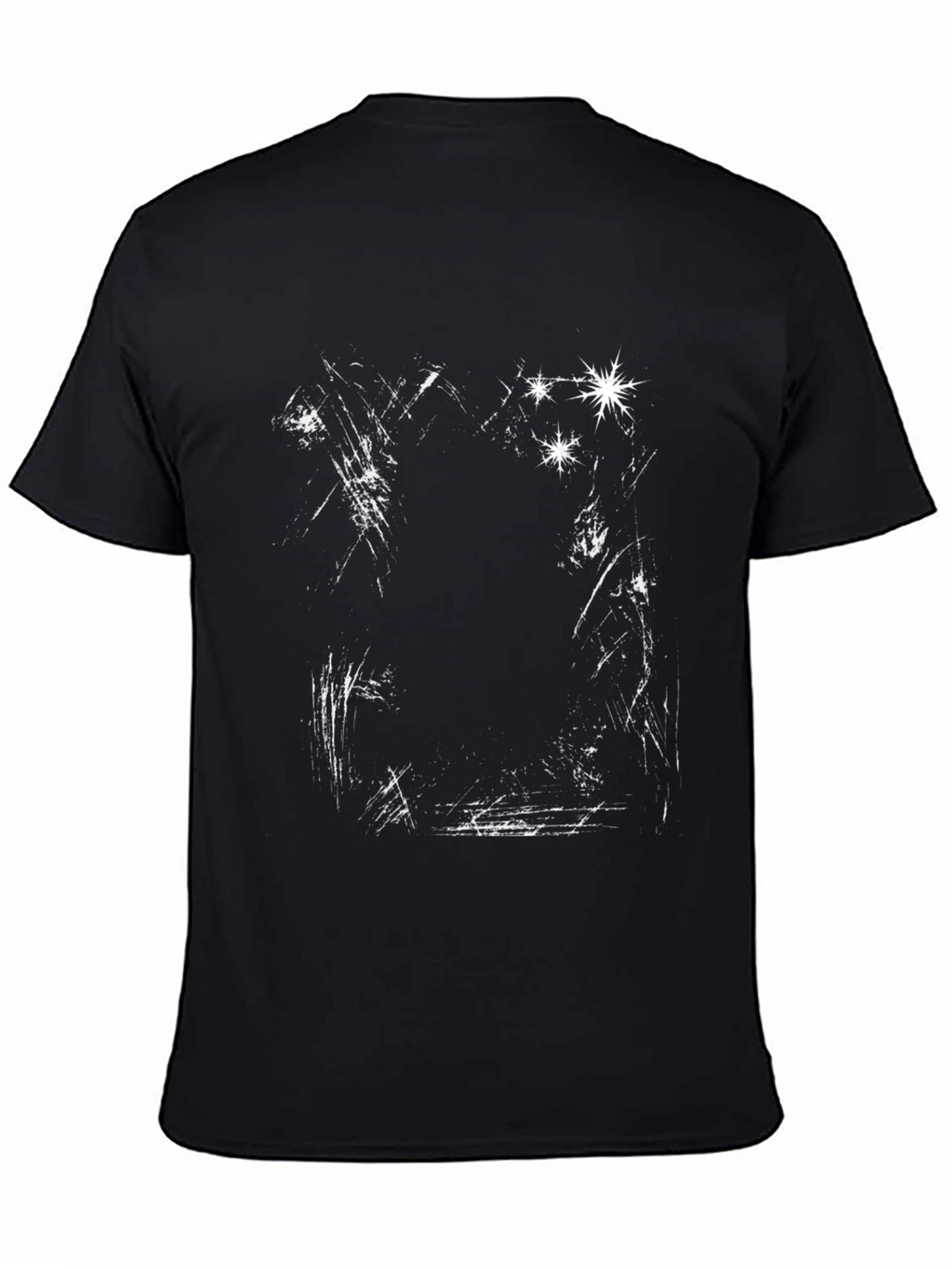 Abstract Scratch Print Black Tee