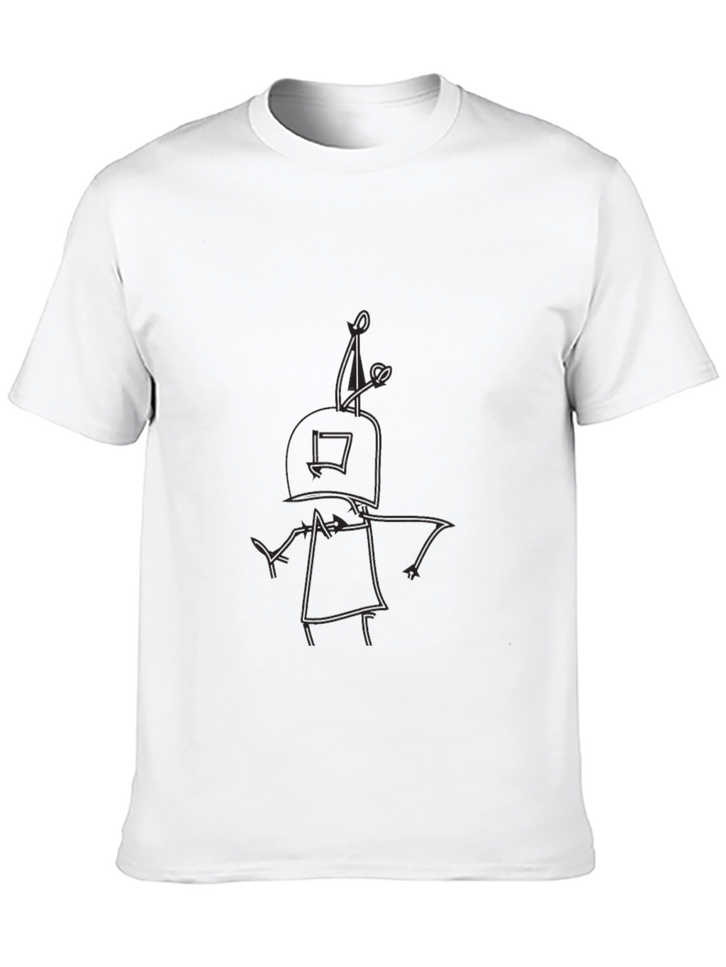 Unique Robot Doodle Black T-Shirt