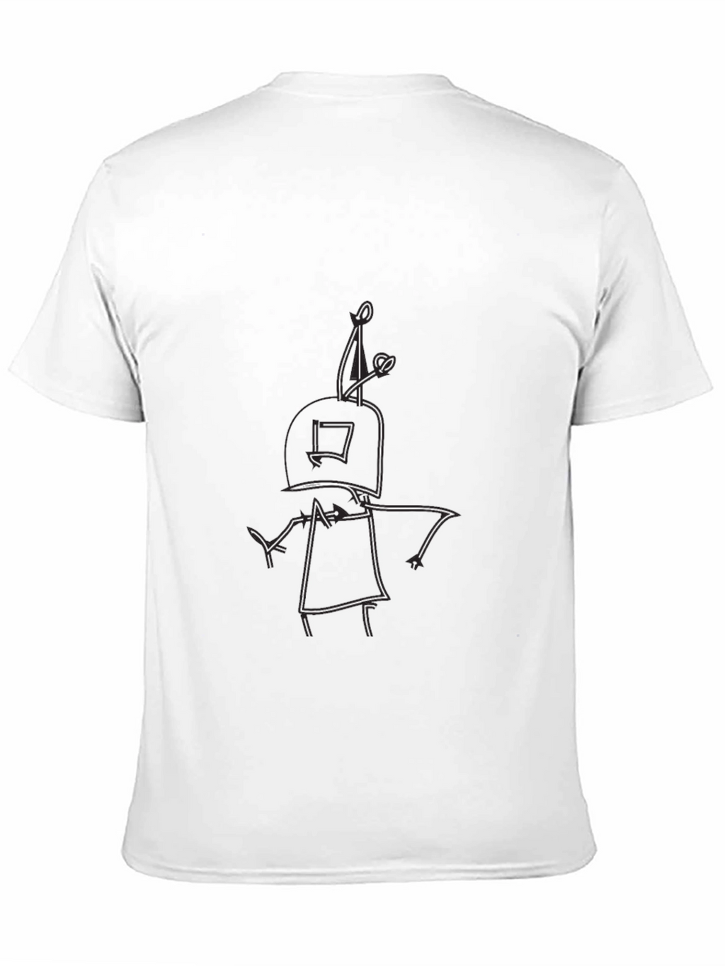Unique Robot Doodle Black T-Shirt