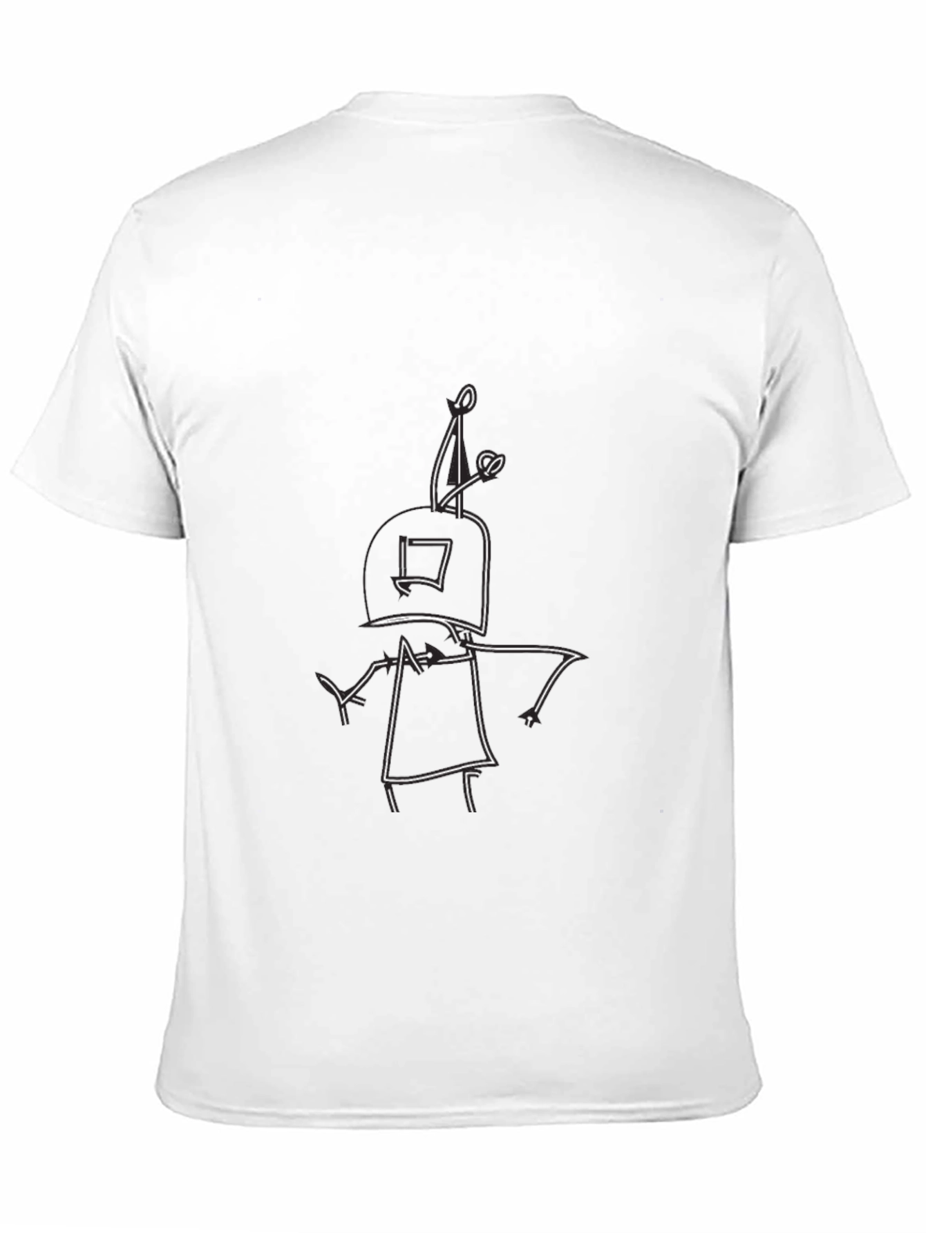 Unique Robot Doodle Black T-Shirt