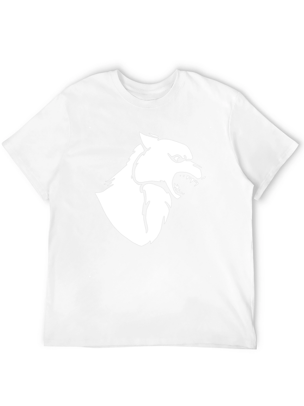 Black T-Shirt with White Wolf Graphic