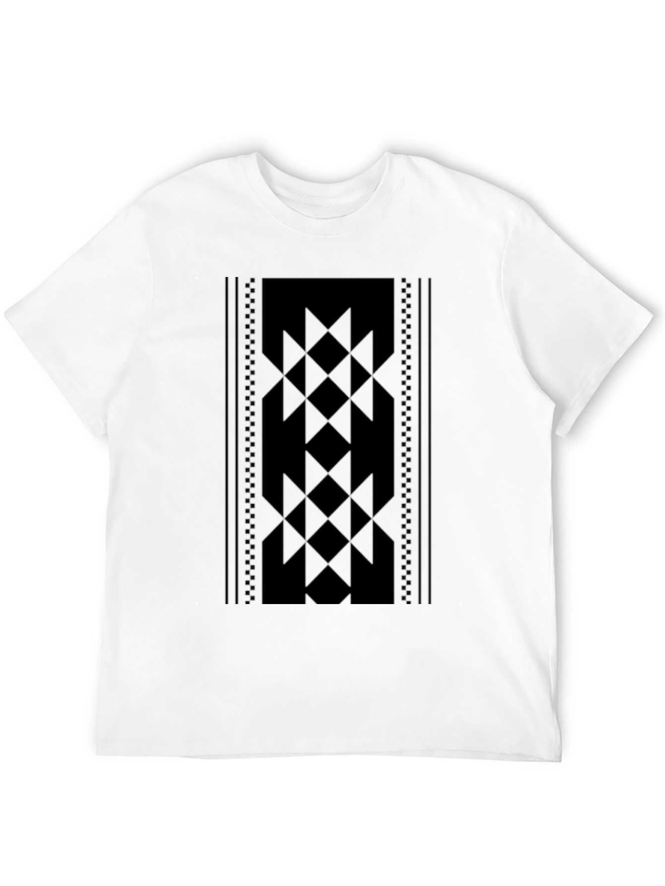 Geometric Pattern Tee - Stylish Black Shirt