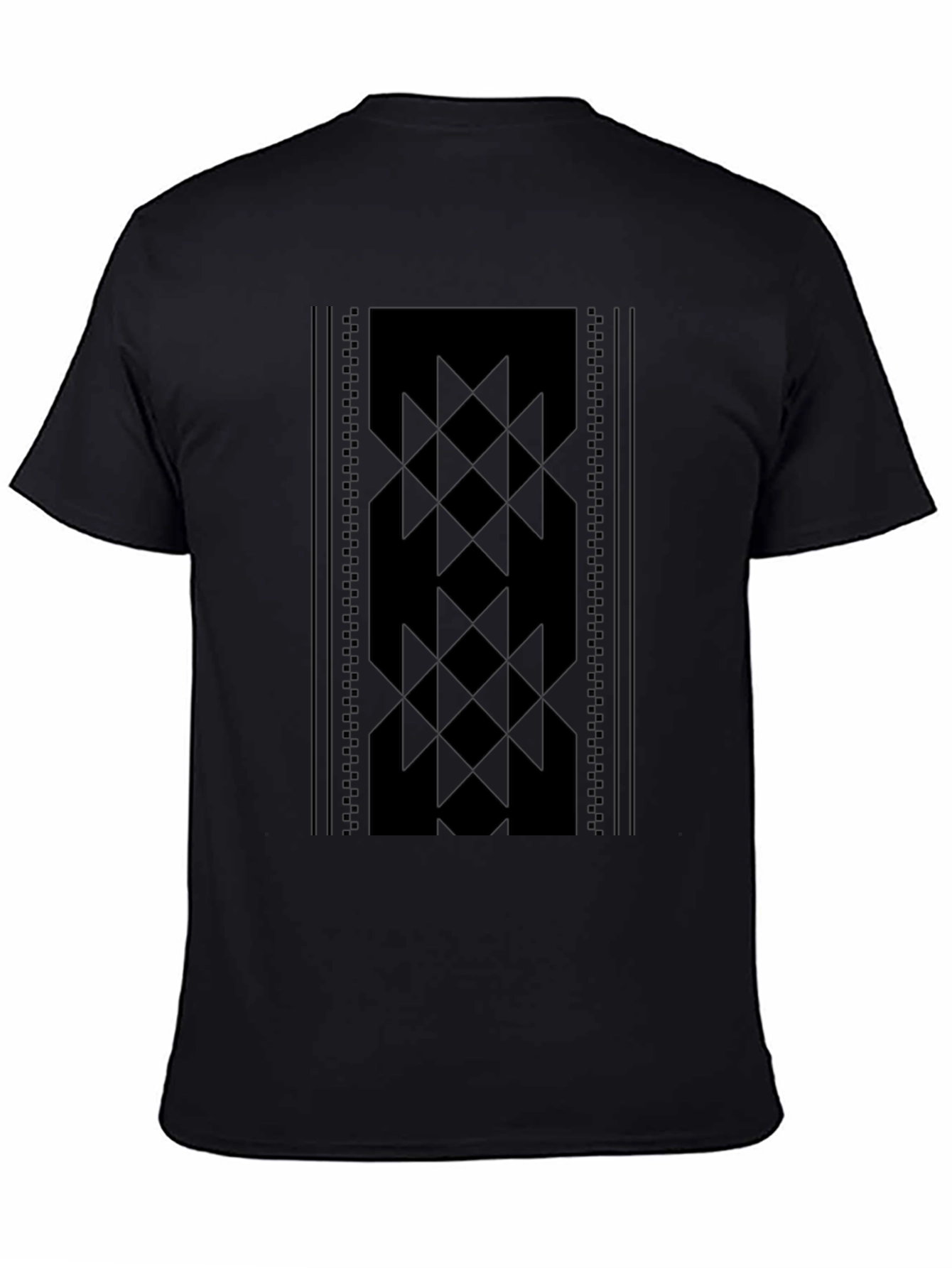 Geometric Pattern Tee - Stylish Black Shirt