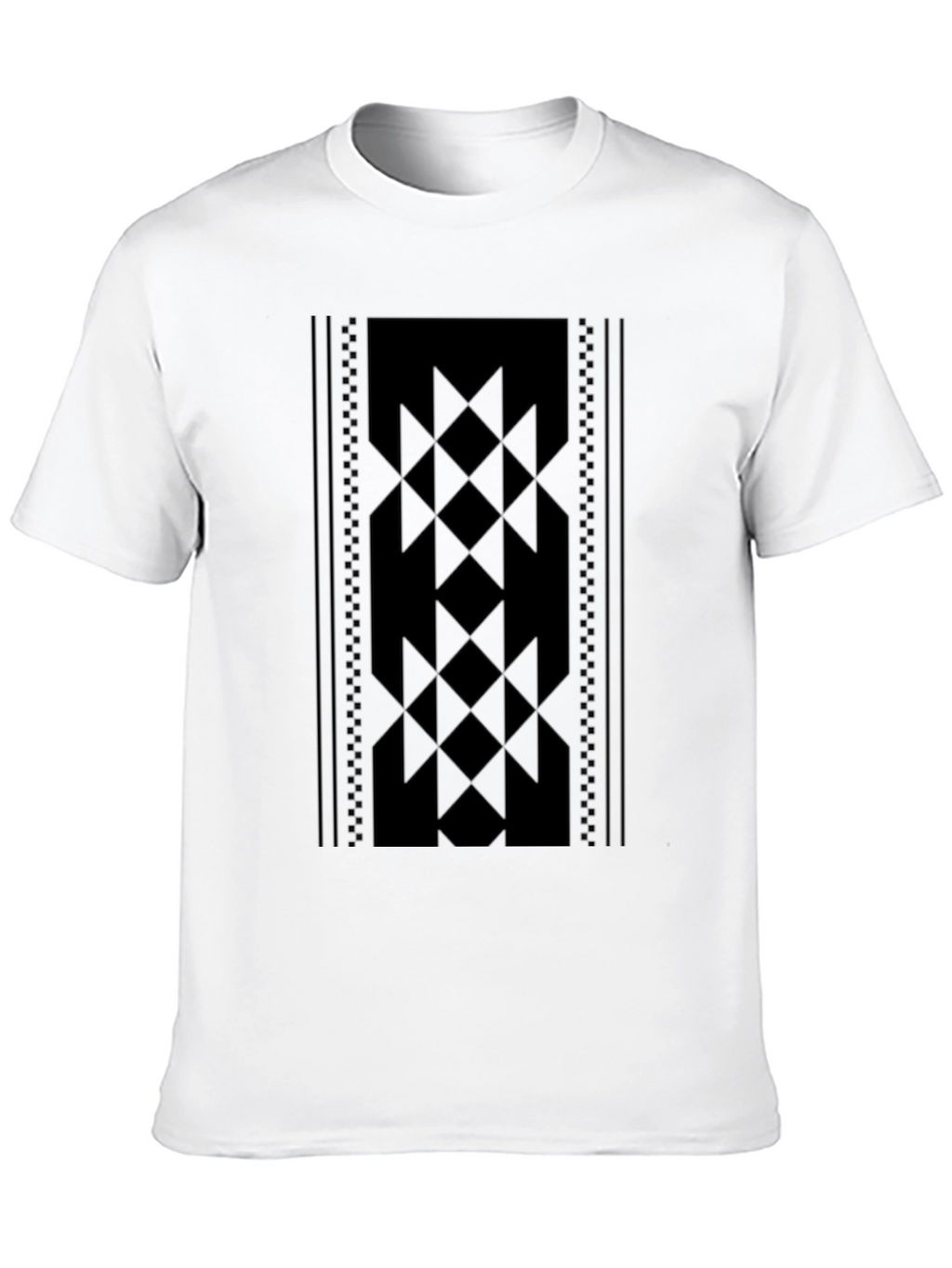 Geometric Pattern Tee - Stylish Black Shirt