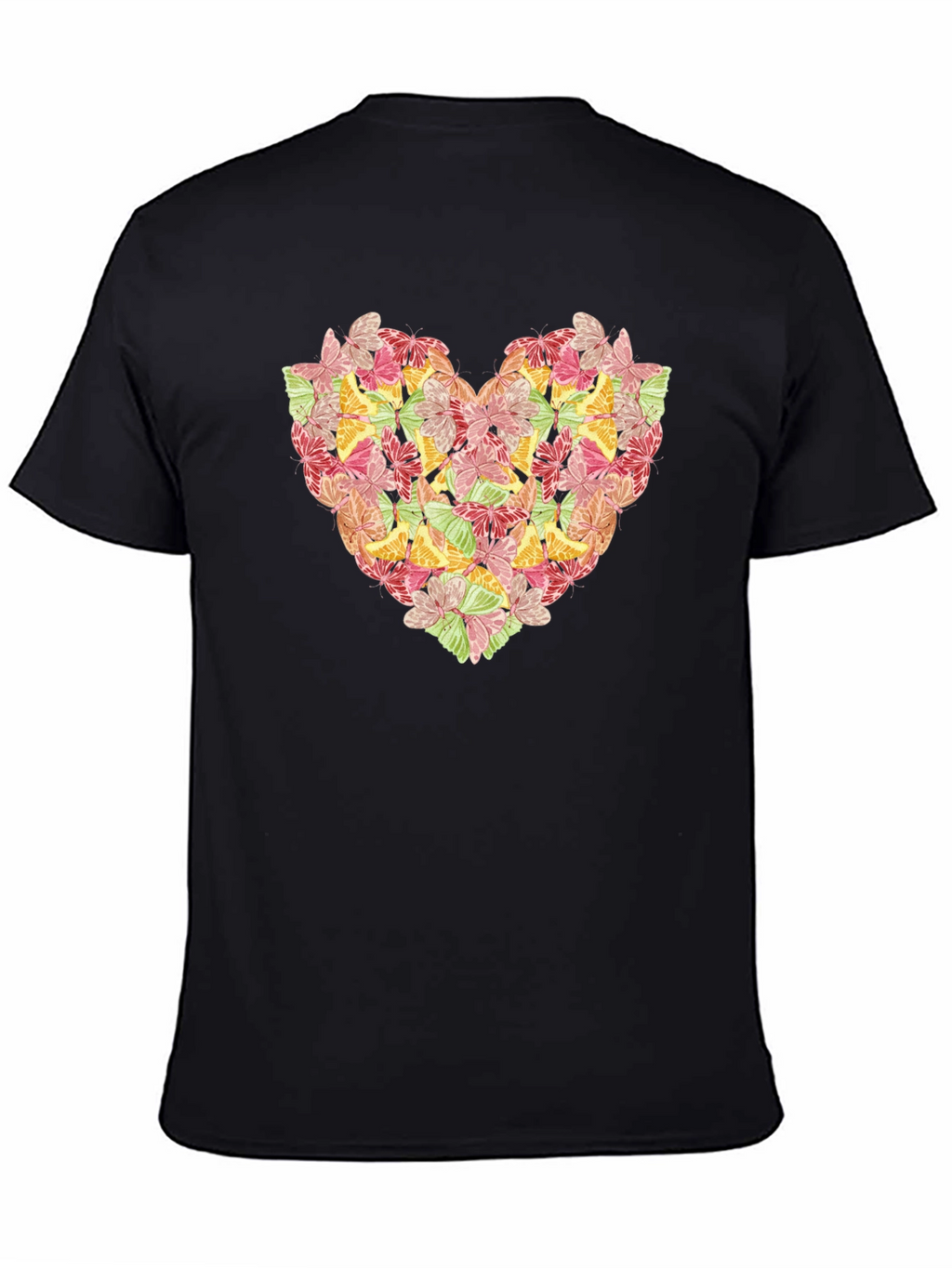 Butterfly Heart Graphic Black T-Shirt
