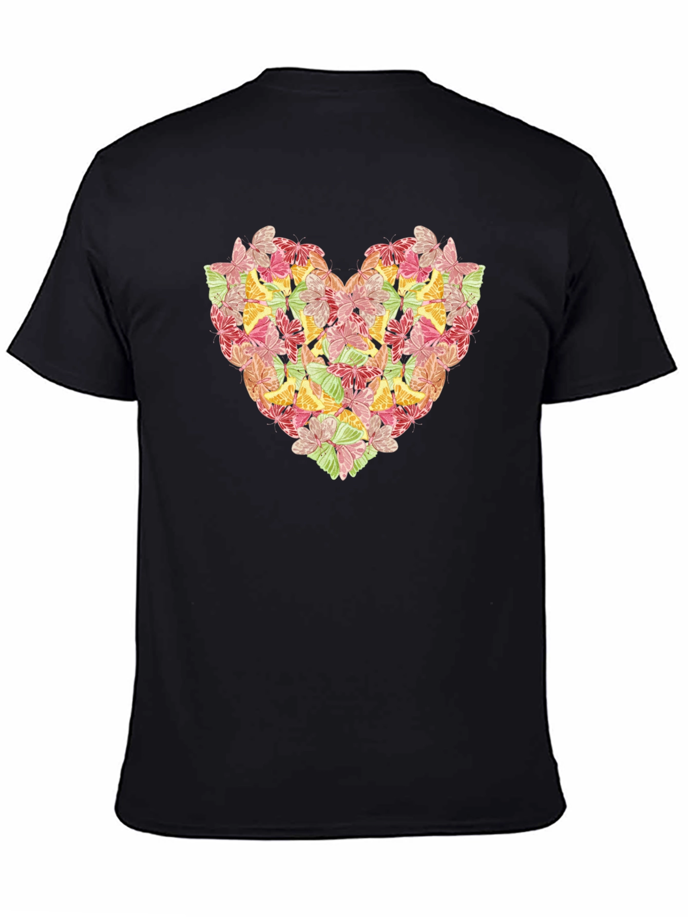 Butterfly Heart Graphic Black T-Shirt