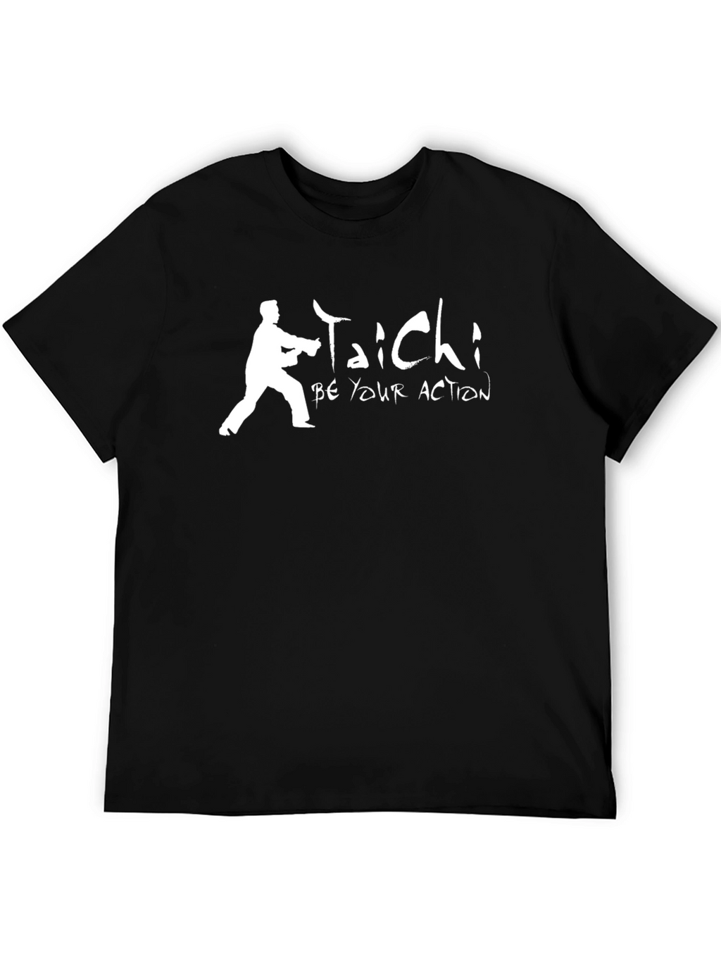 Tai Chi Be Your Action Graphic Black T-Shirt