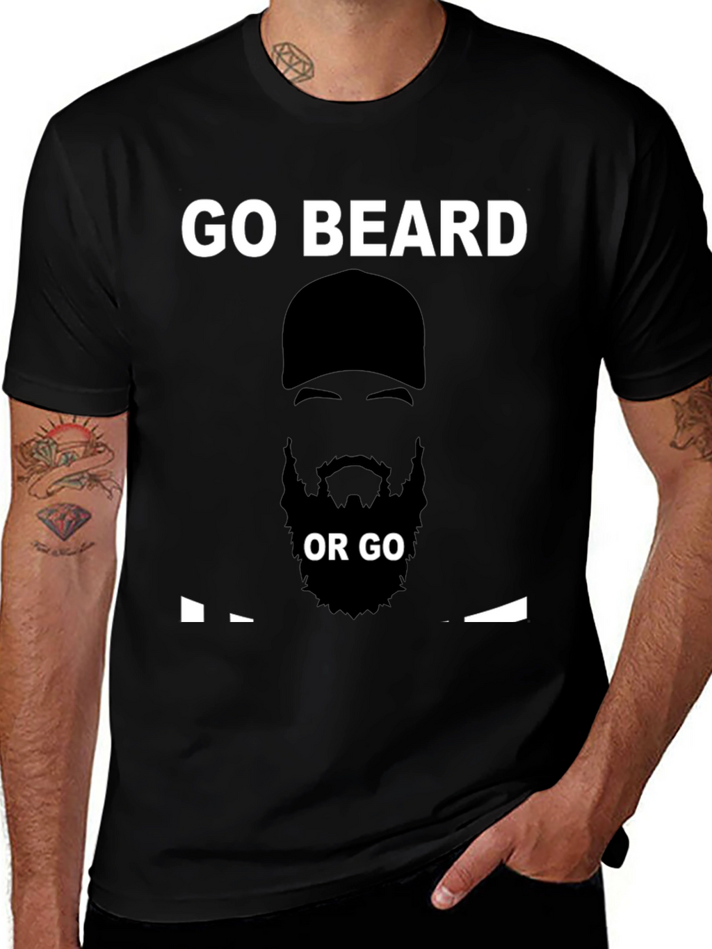 Go Beard or Go Home T-Shirt - Black