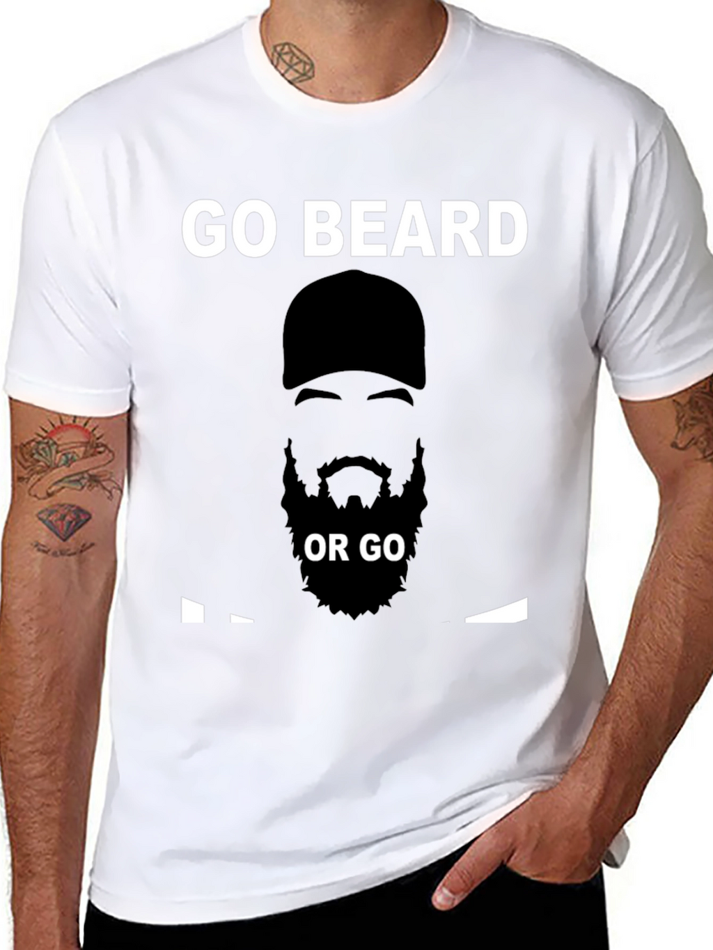Go Beard or Go Home T-Shirt - Black