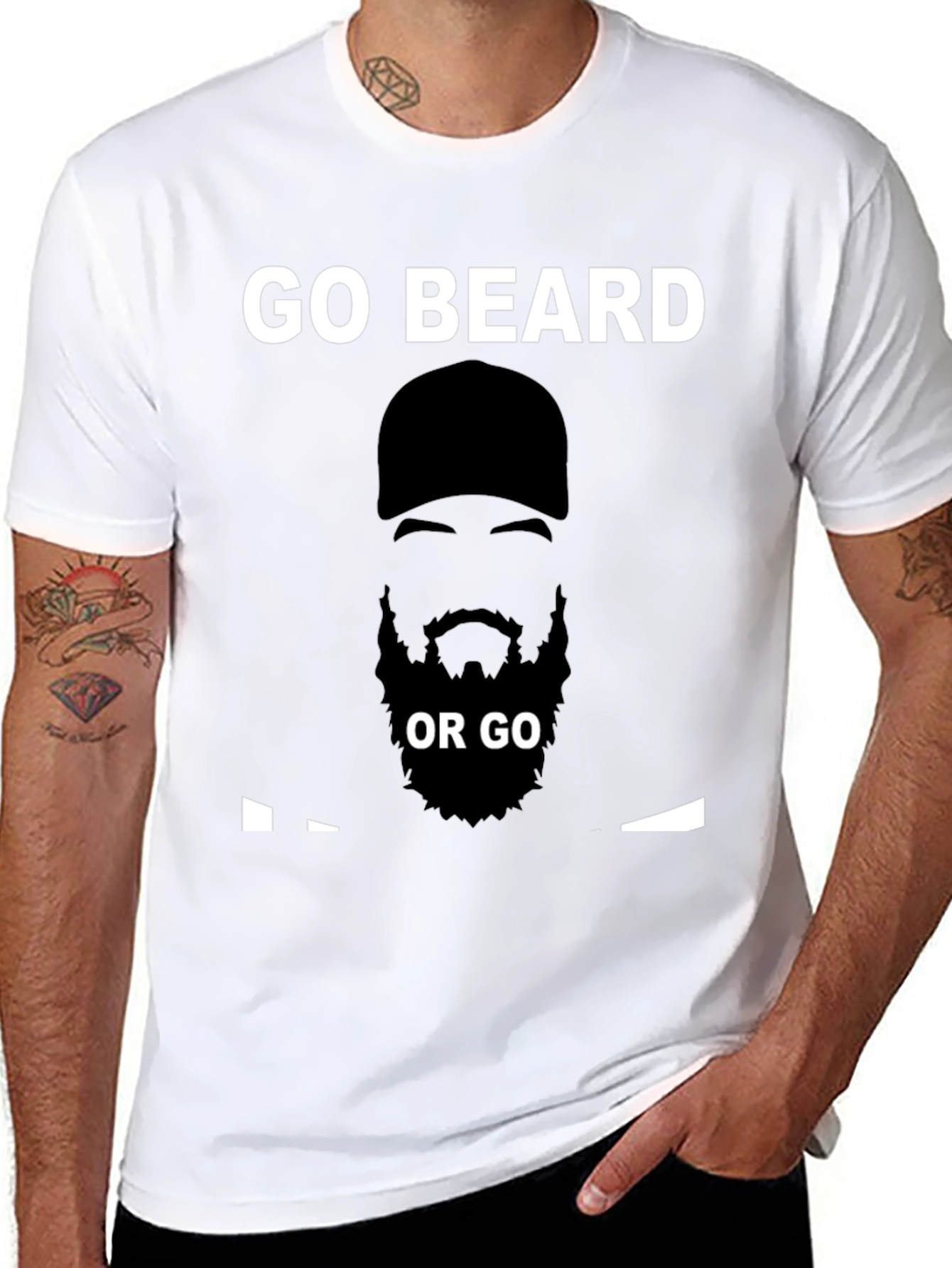 Go Beard or Go Home T-Shirt - Black
