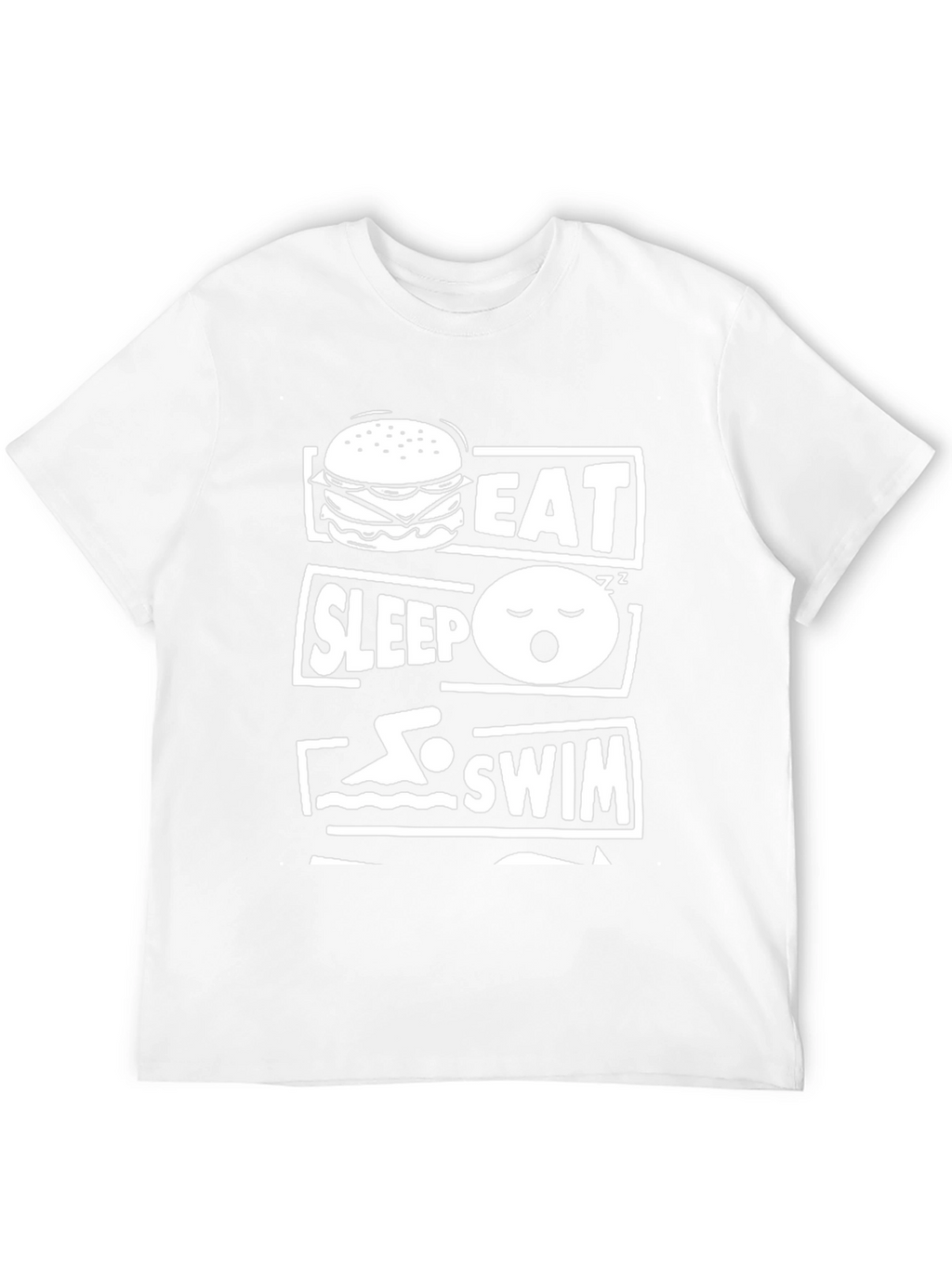 Eat Sleep Swim Graphic T-Shirt - Black Cotton Tee