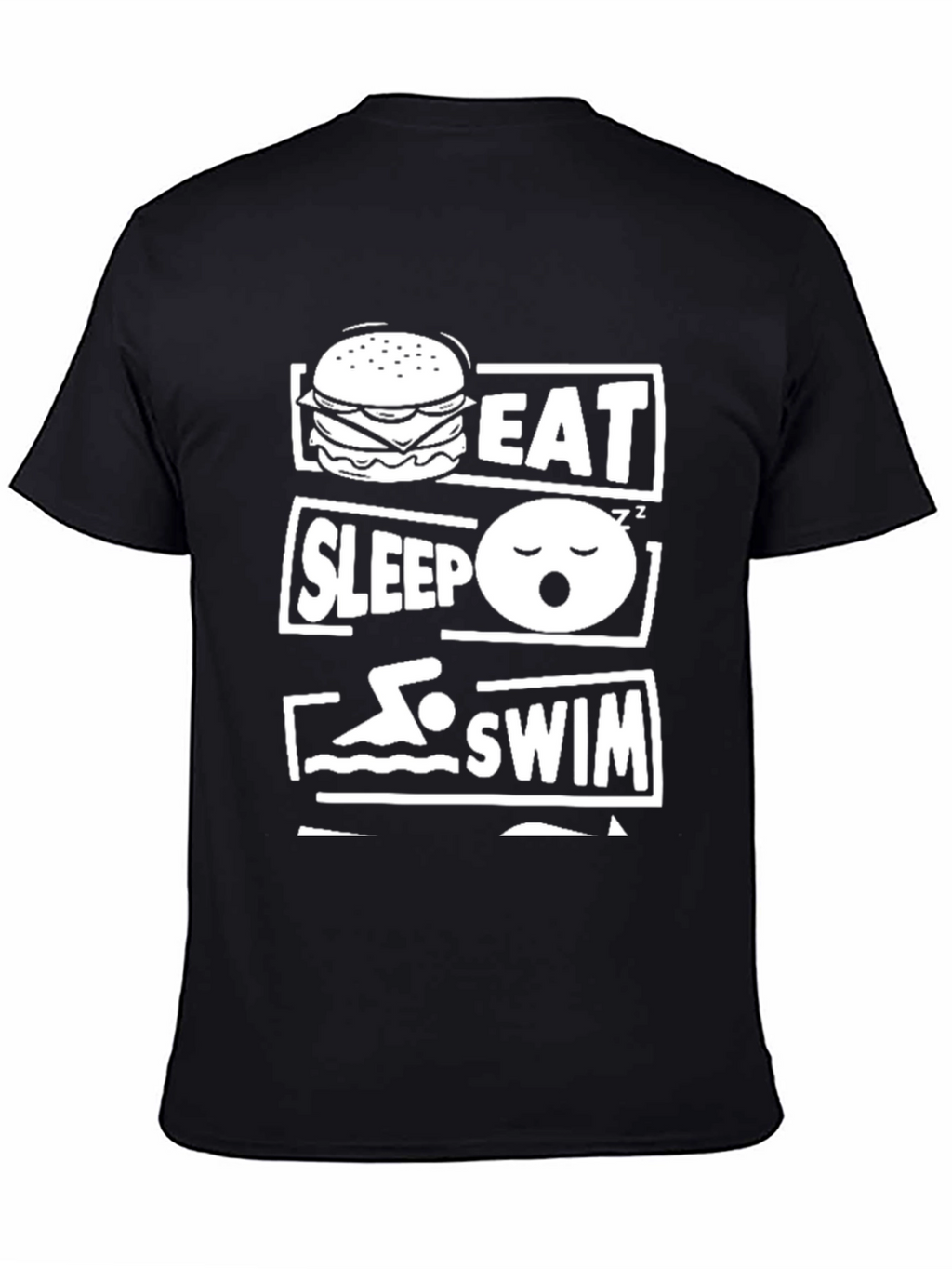 Eat Sleep Swim Graphic T-Shirt - Black Cotton Tee