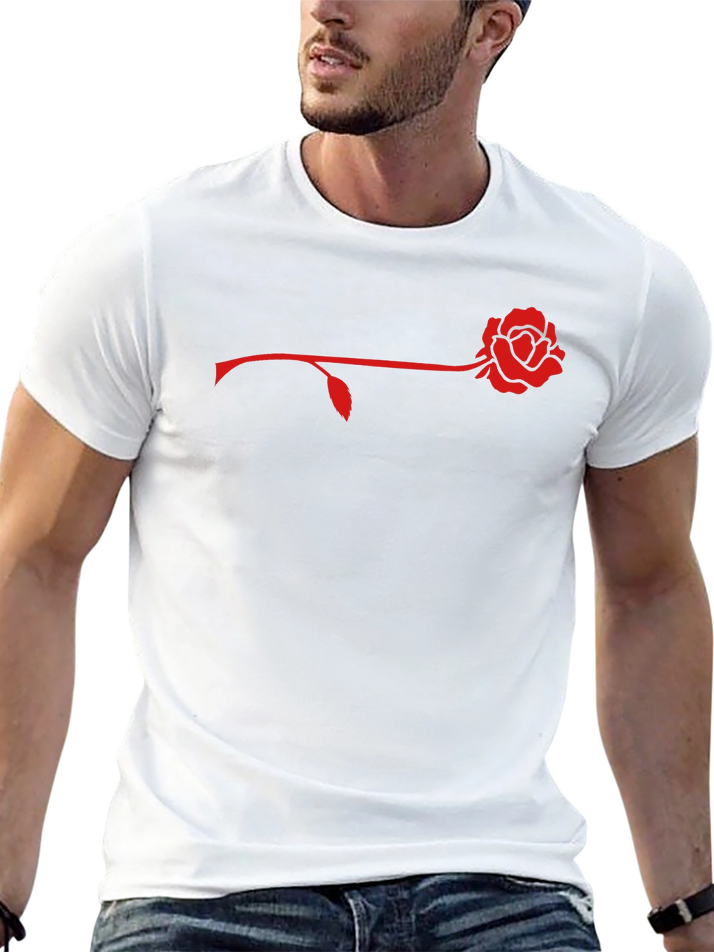 Rose Graphic Mens Black T-Shirt