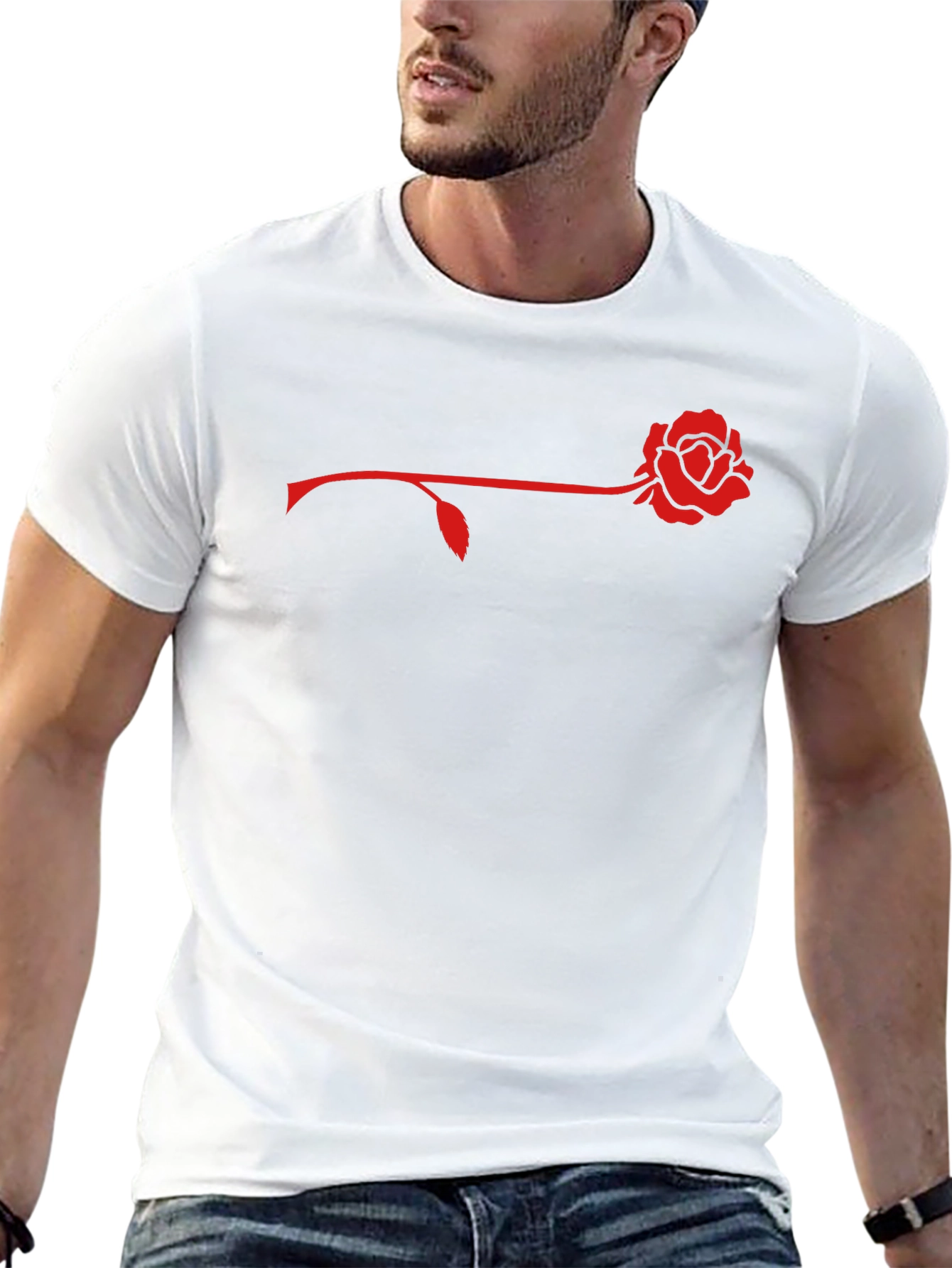 Rose Graphic Mens Black T-Shirt