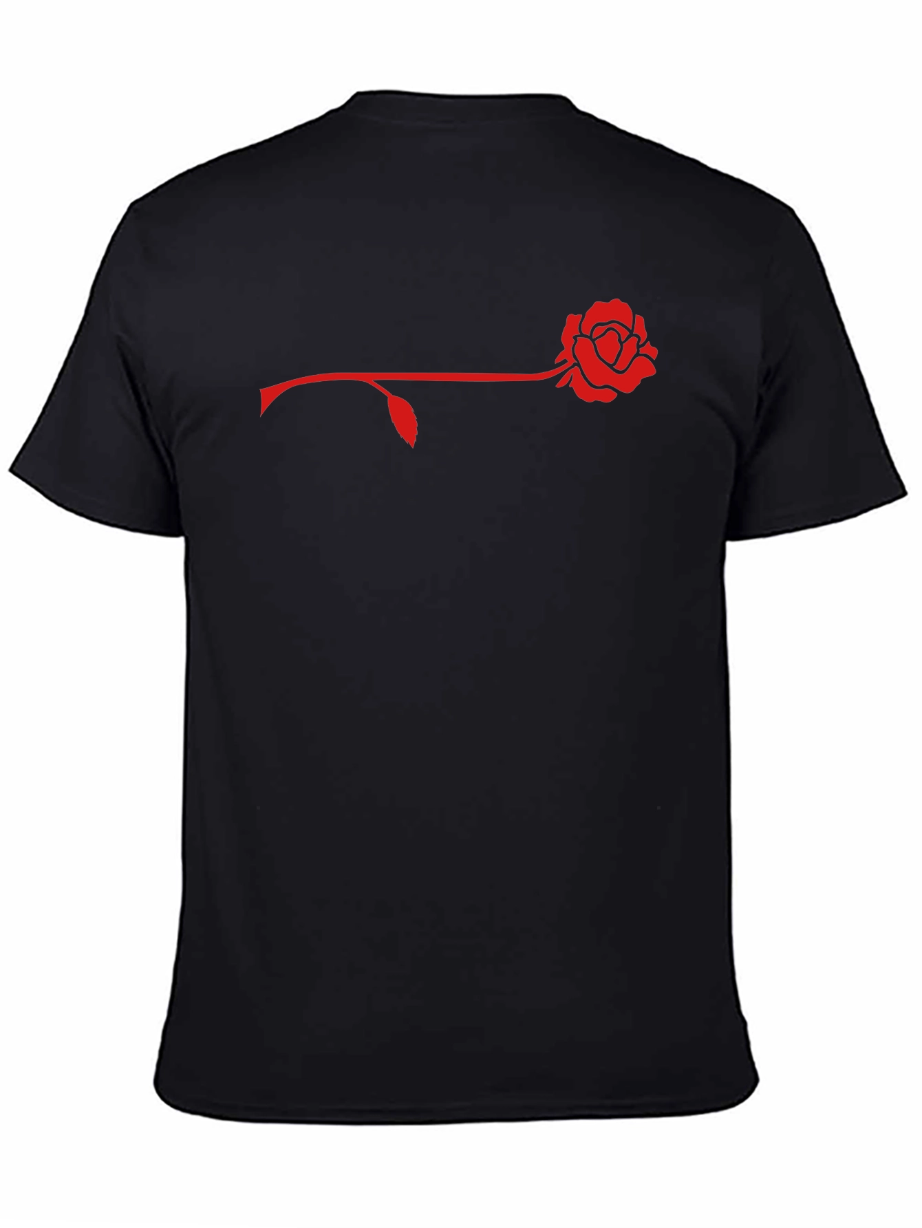 Rose Graphic Mens Black T-Shirt