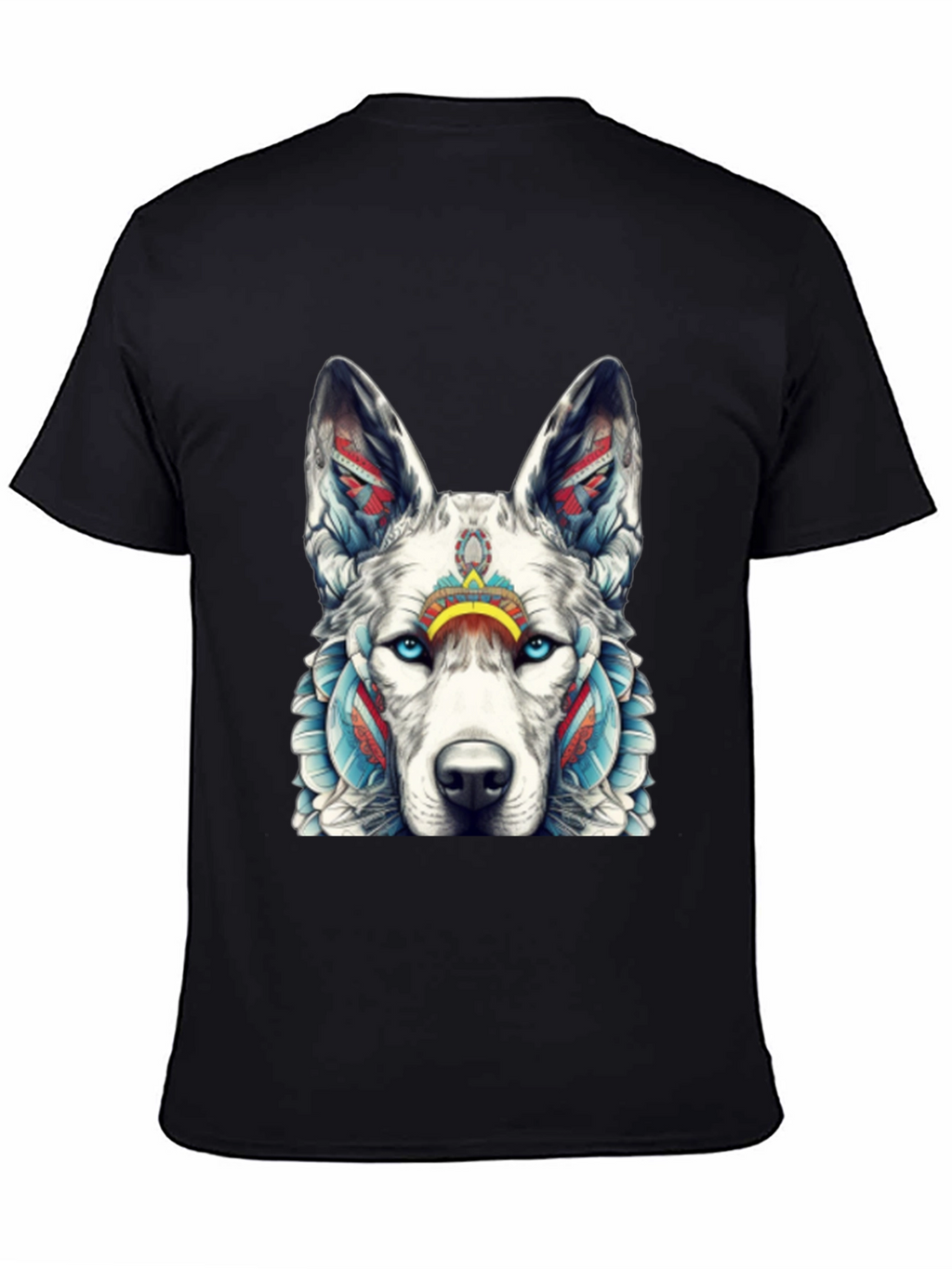 Wolf Graphic Tee - Tribal Style T-Shirt