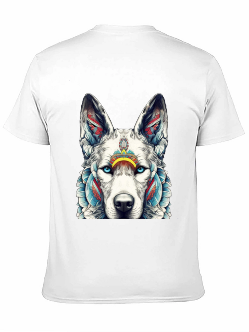 Wolf Graphic Tee - Tribal Style T-Shirt