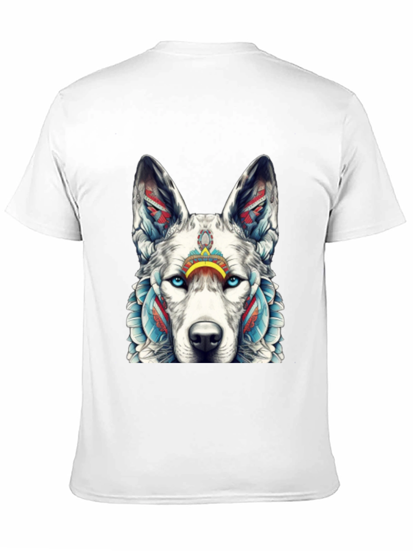 Wolf Graphic Tee - Tribal Style T-Shirt
