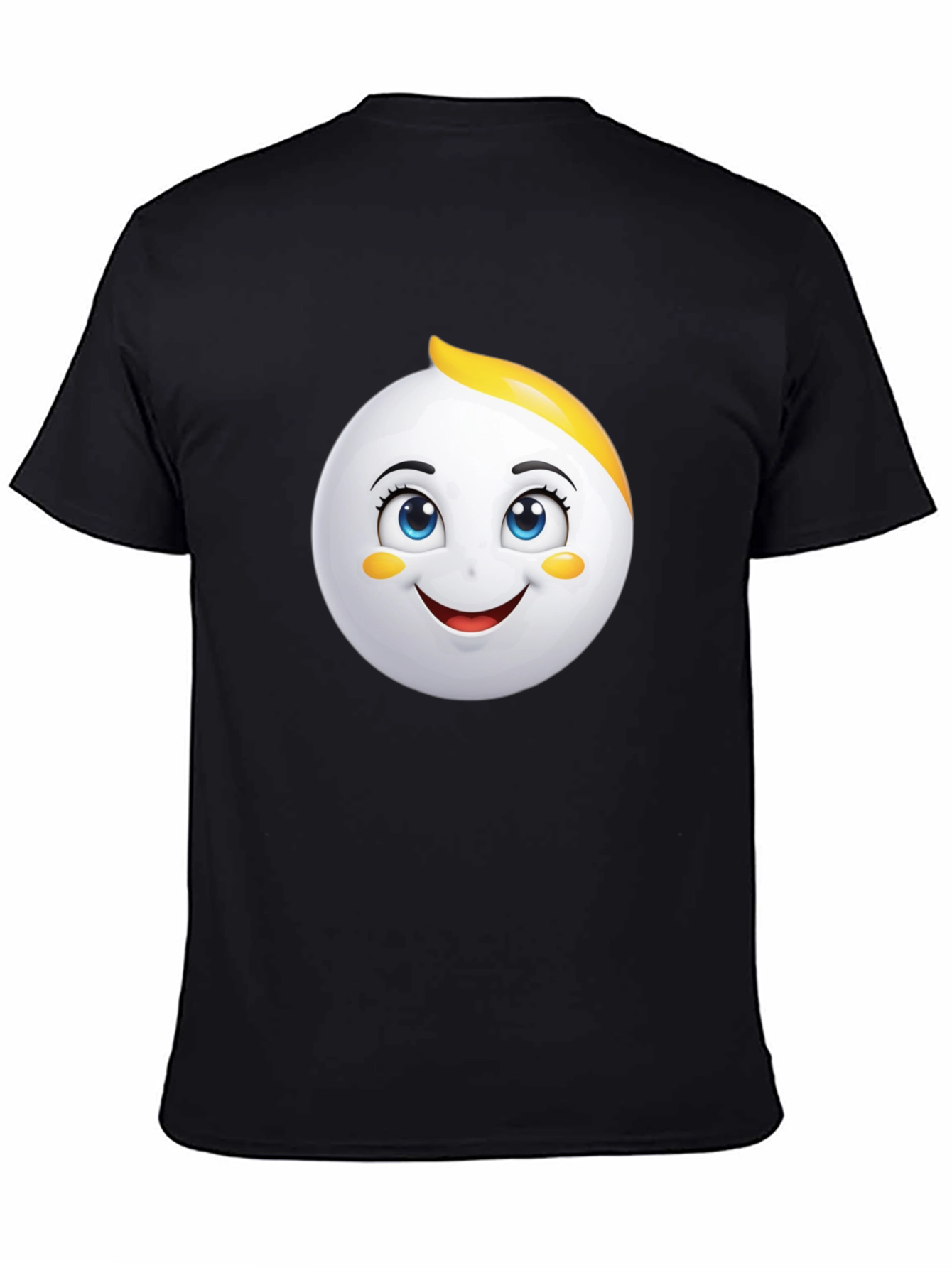 Emoji Face Graphic Black T-Shirt