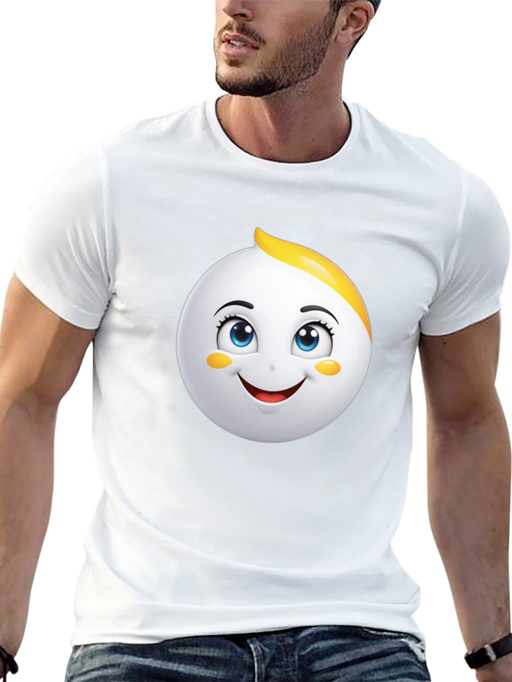 Emoji Face Graphic Black T-Shirt