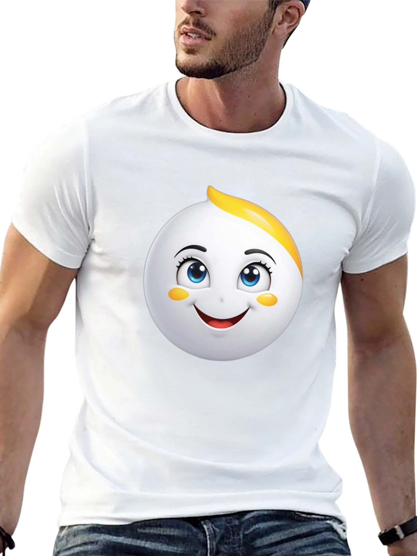 Emoji Face Graphic Black T-Shirt