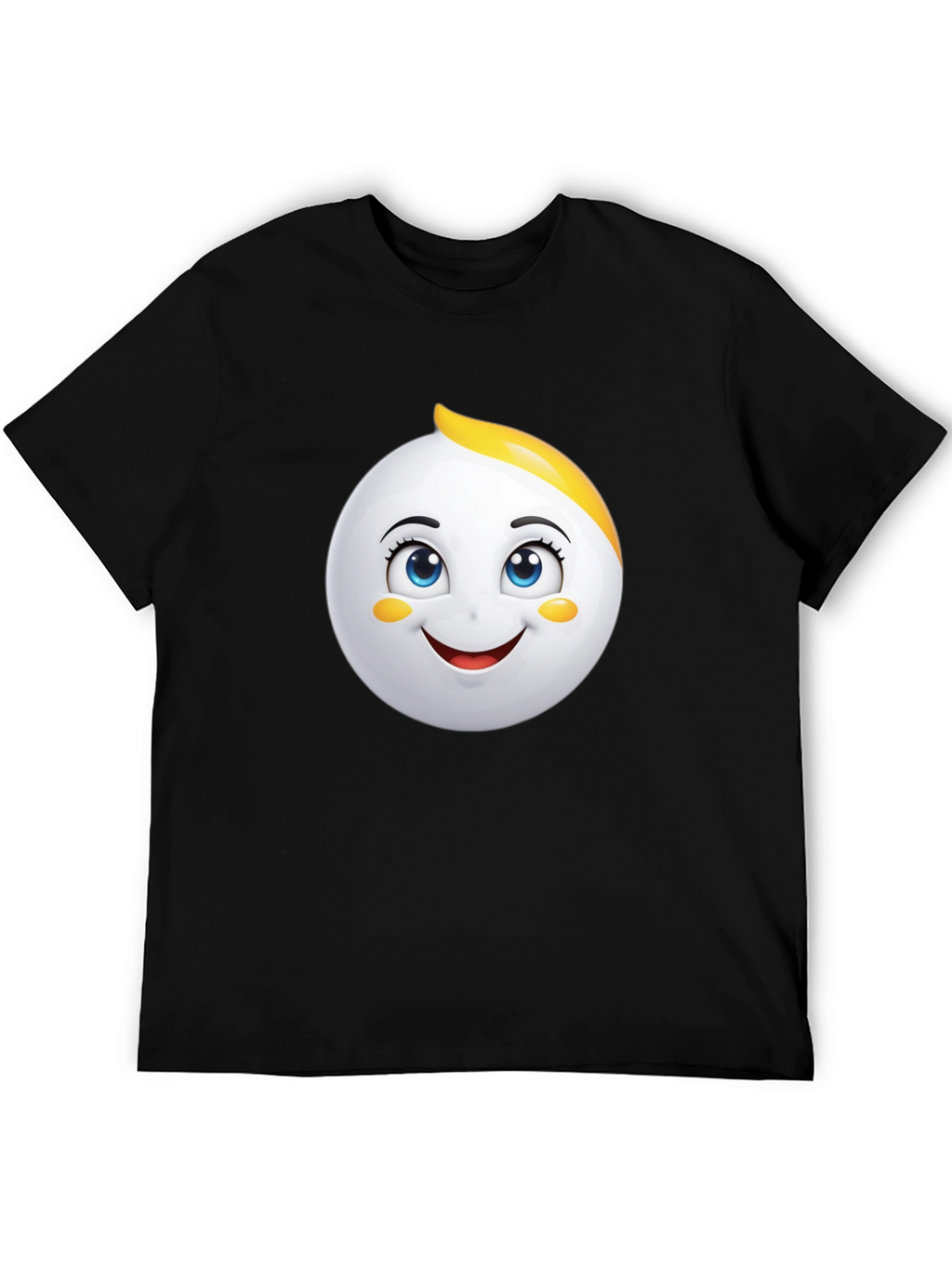 Emoji Face Graphic Black T-Shirt