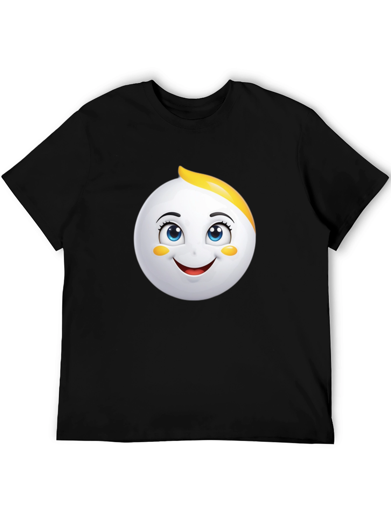 Emoji Face Graphic Black T-Shirt