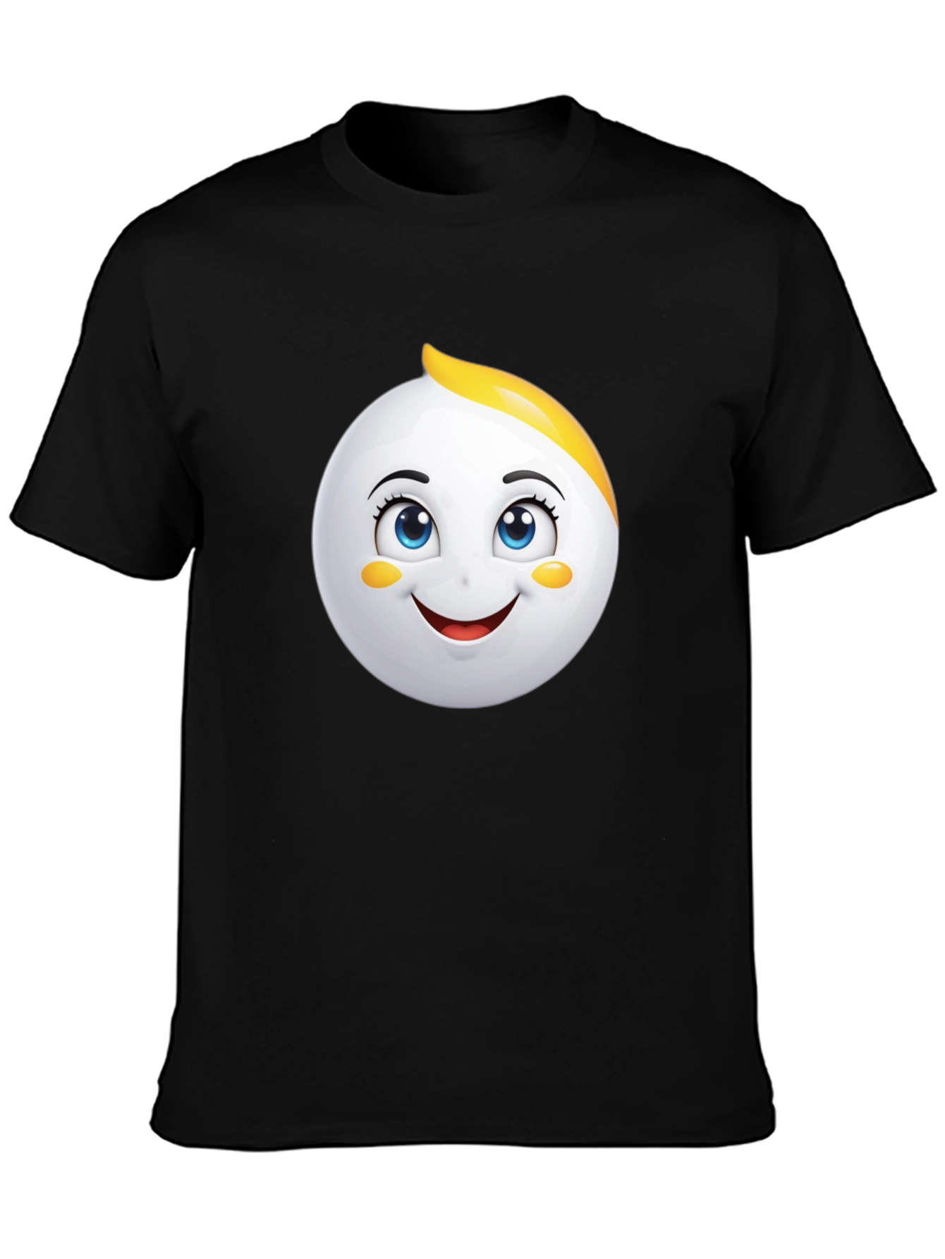 Emoji Face Graphic Black T-Shirt