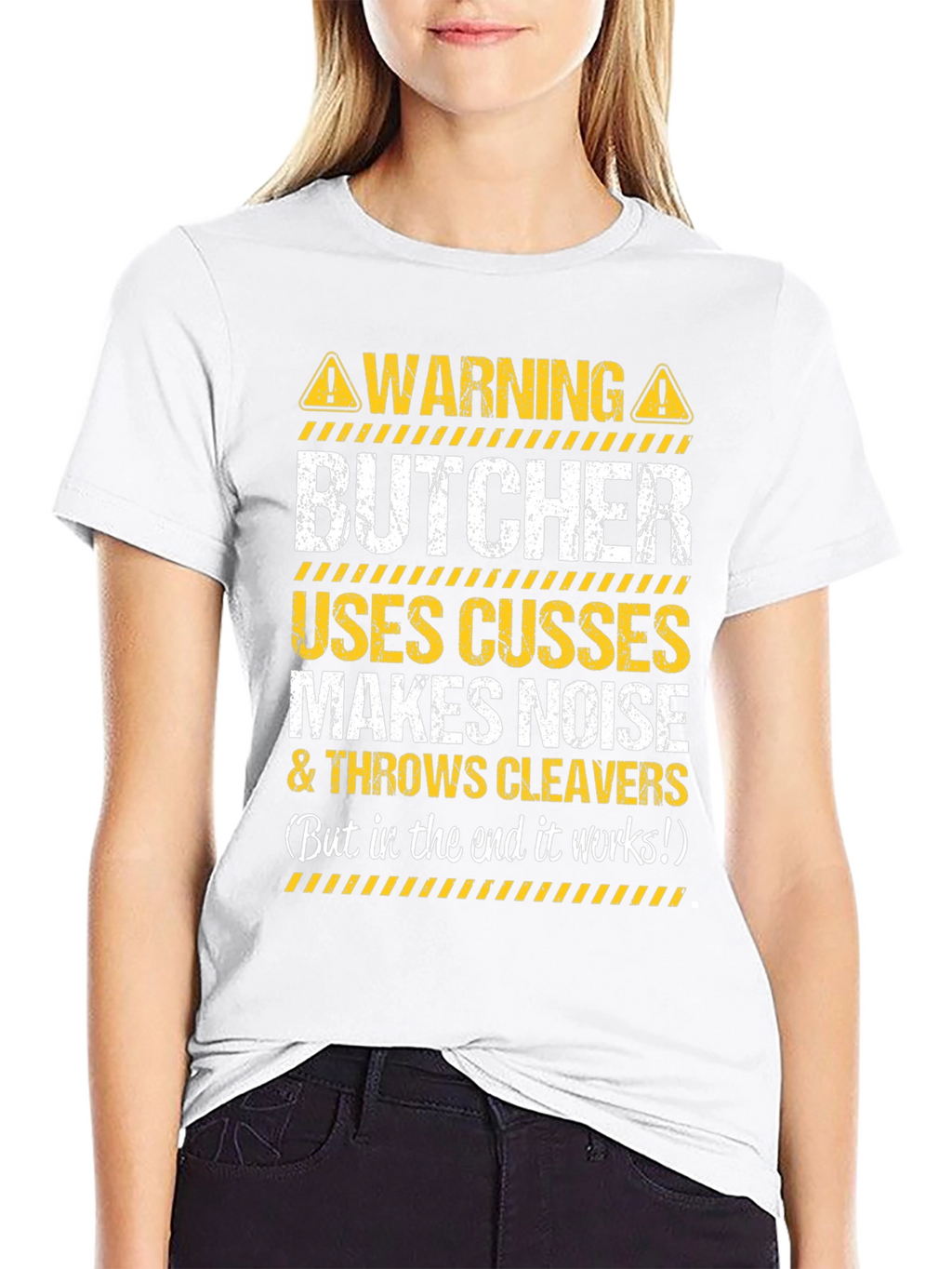 Warning Butcher Graphic T-Shirt - Funny Meat Cutter Tee