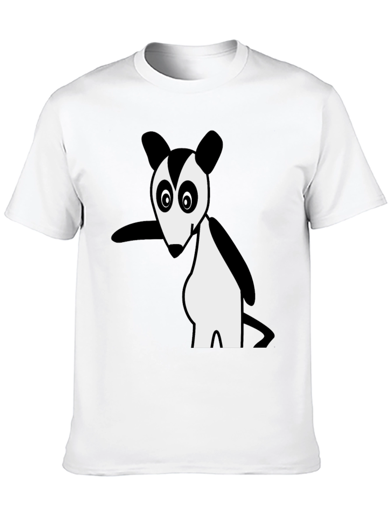 Cartoon Opossum Black T-Shirt