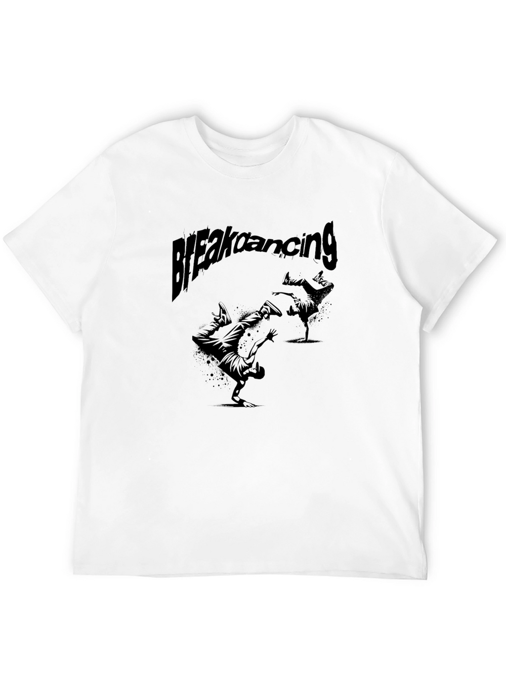 Breakdancing Graphic Tee - Black Crew Neck