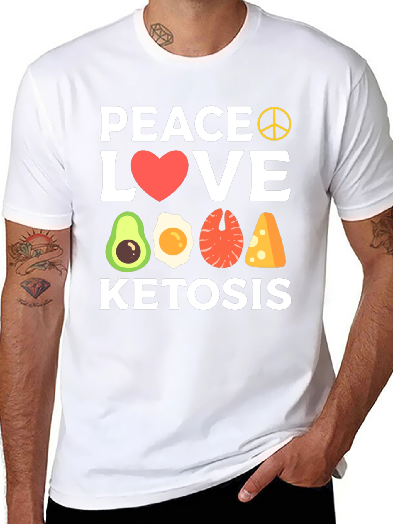 Peace Love Ketosis Black T-Shirt