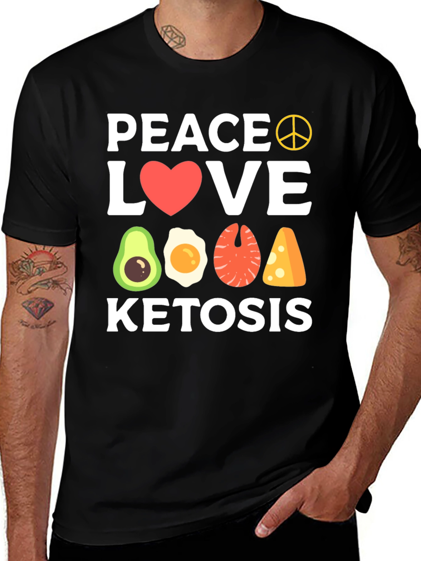 Peace Love Ketosis Black T-Shirt